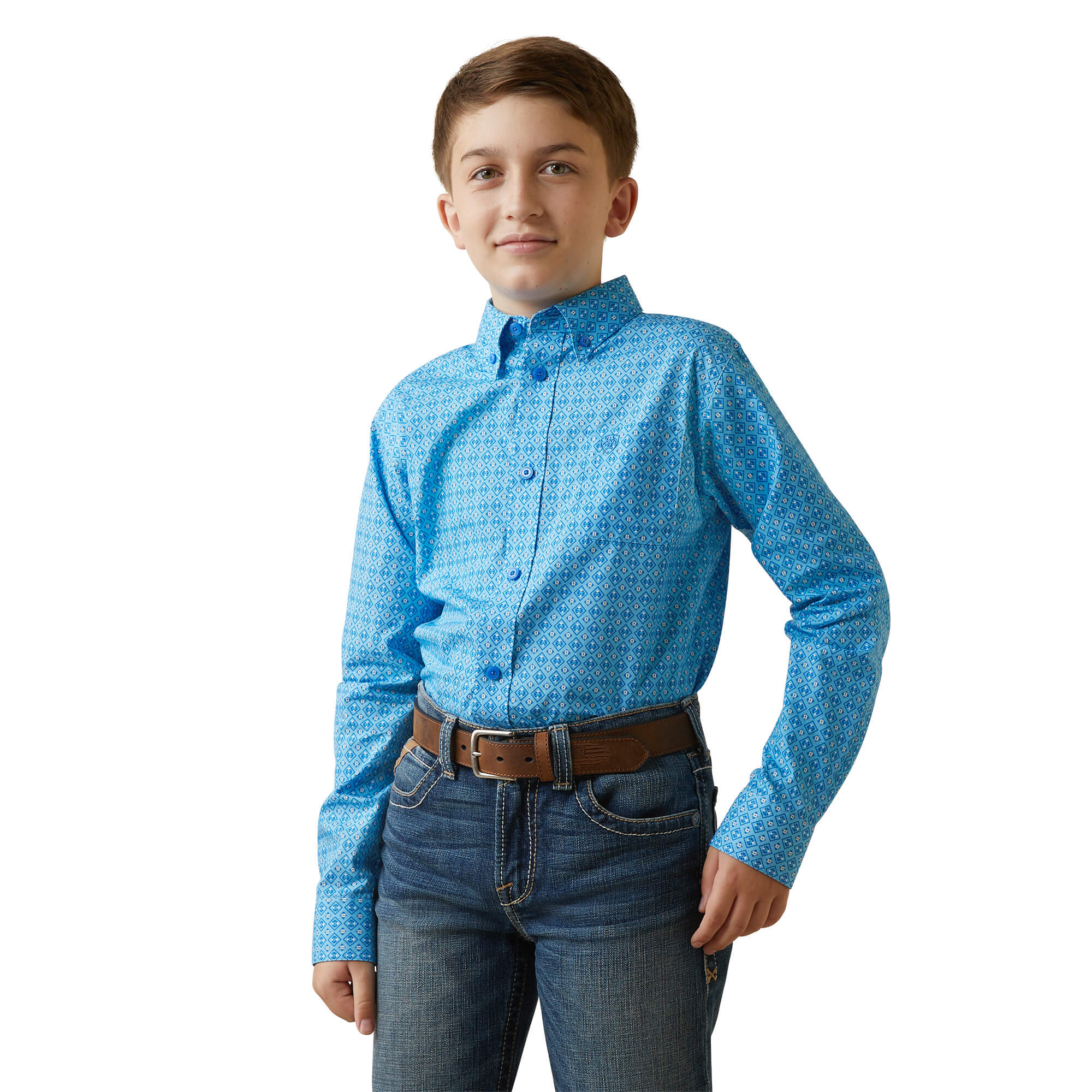 Ariat Kids' Blue Grotto Lake Classic Fit Shirt