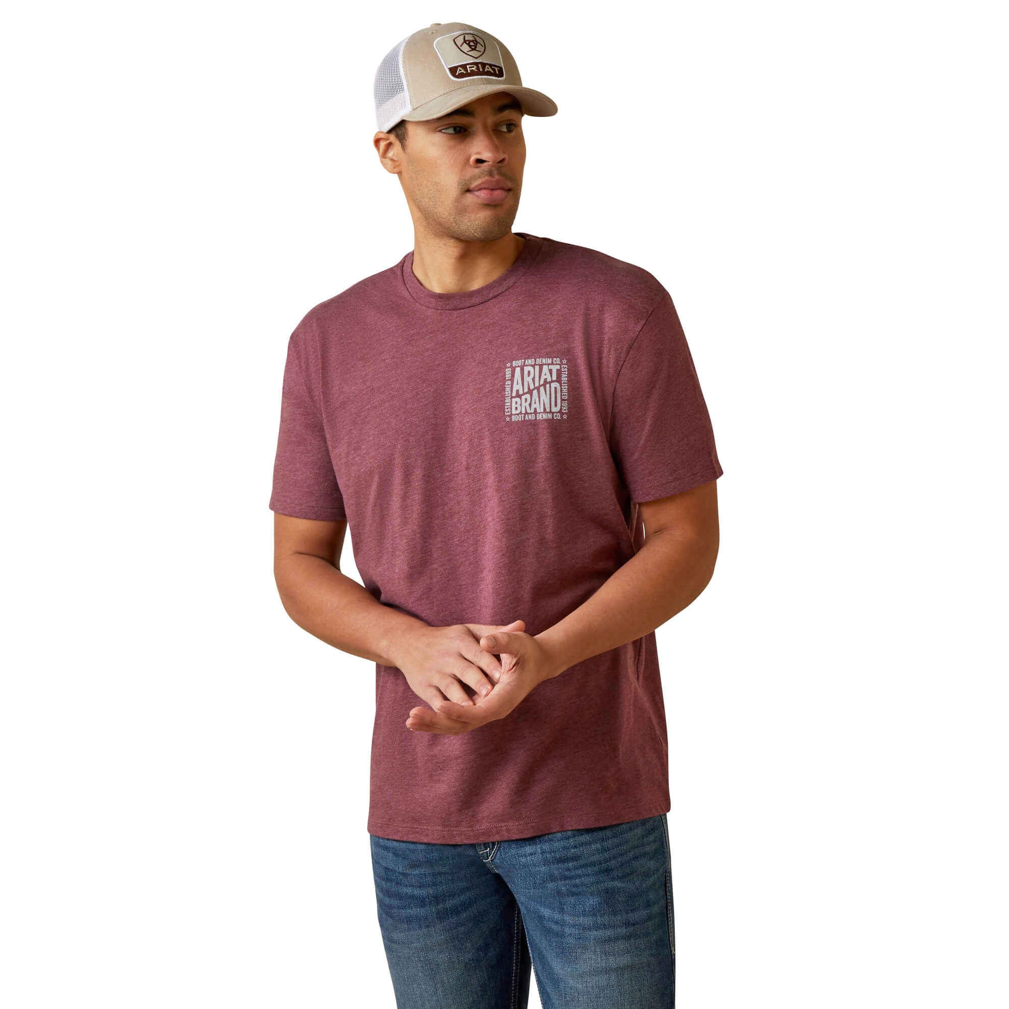 Ariat Burgundy Heather Curve Ball T-Shirt