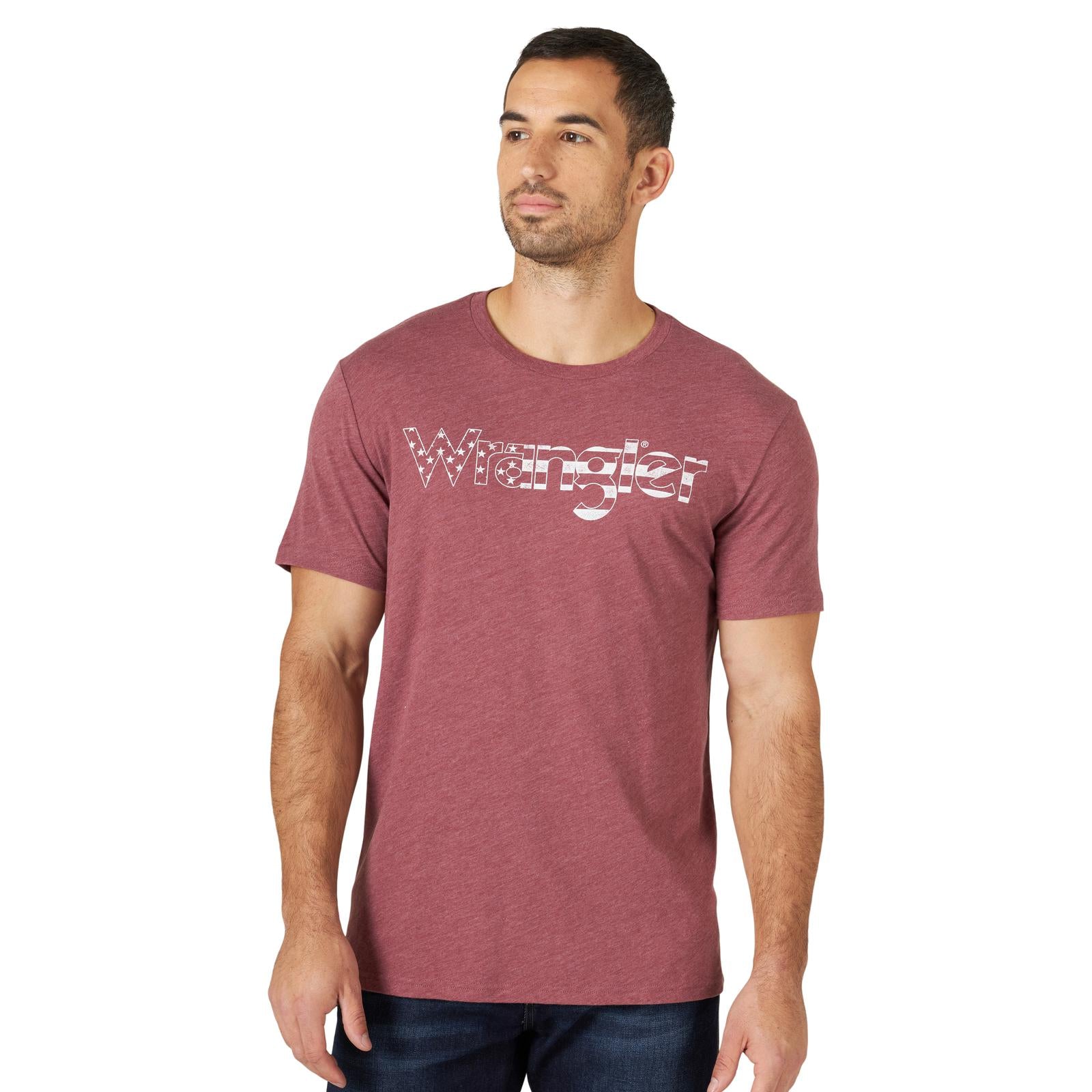 Wrangler Burgundy Heather Graphic Print T Shirt