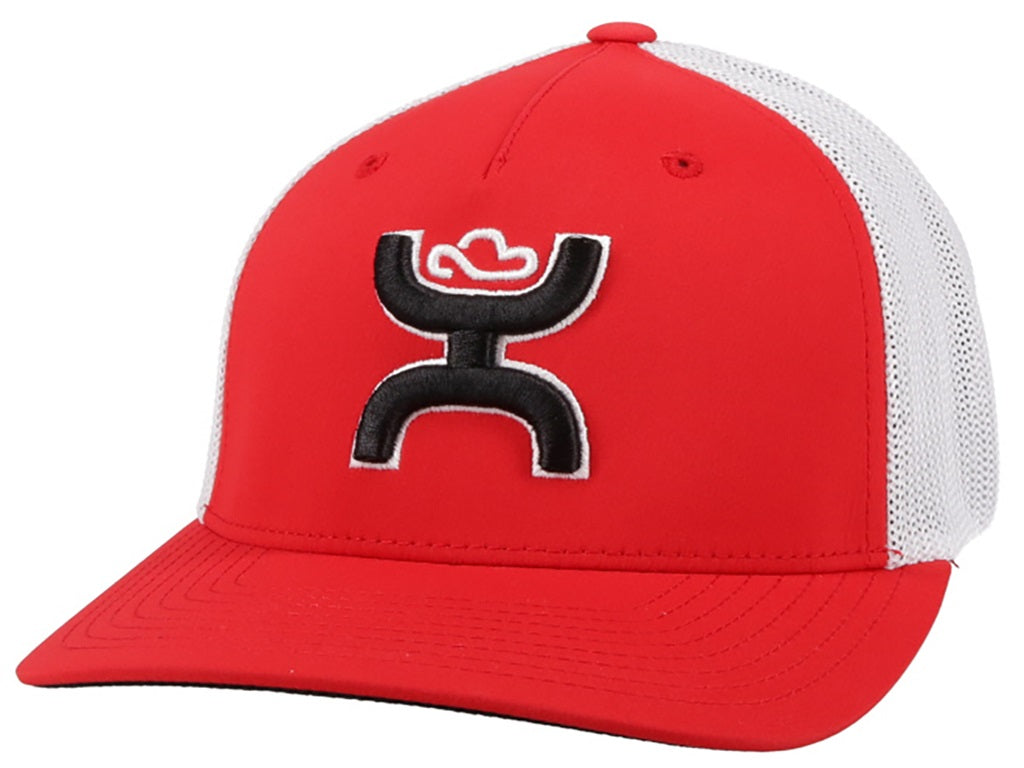 Hooey Coach Red & White Flexfit Trucker Cap