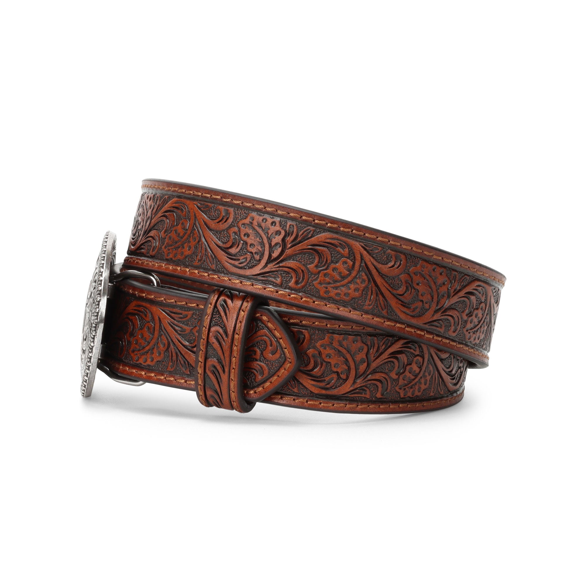 Ariat Youth Brown Tooled Buckled Belt