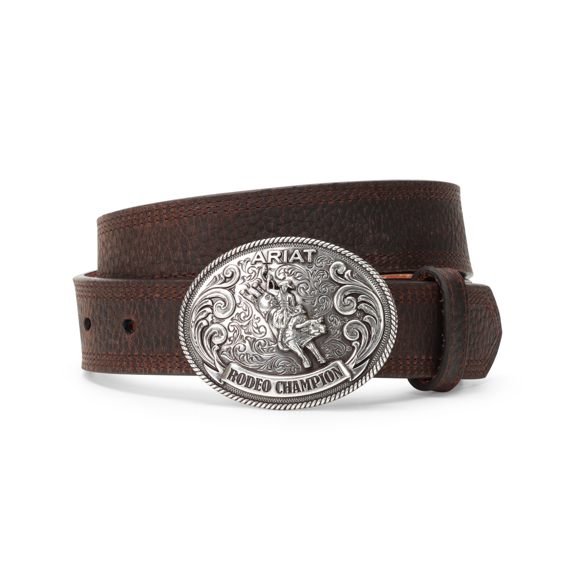 Ariat Youth Brown Triple Stitch Western Belt