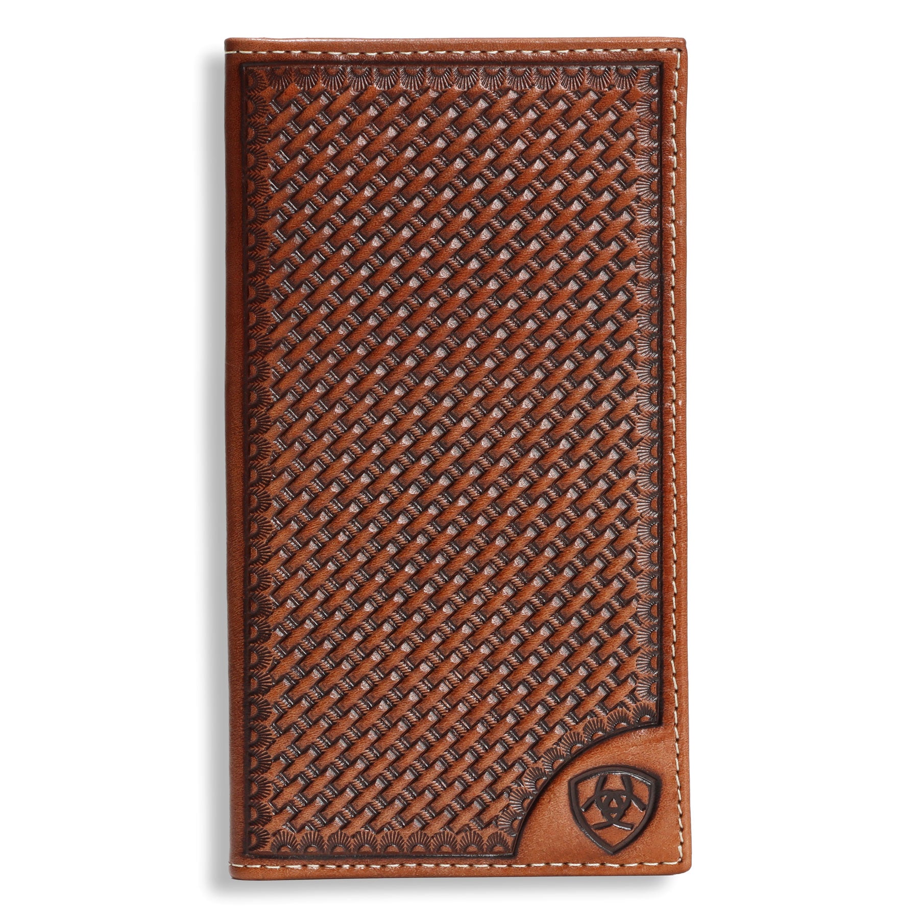 Ariat Tan Basketweave Embossed Rodeo Wallet