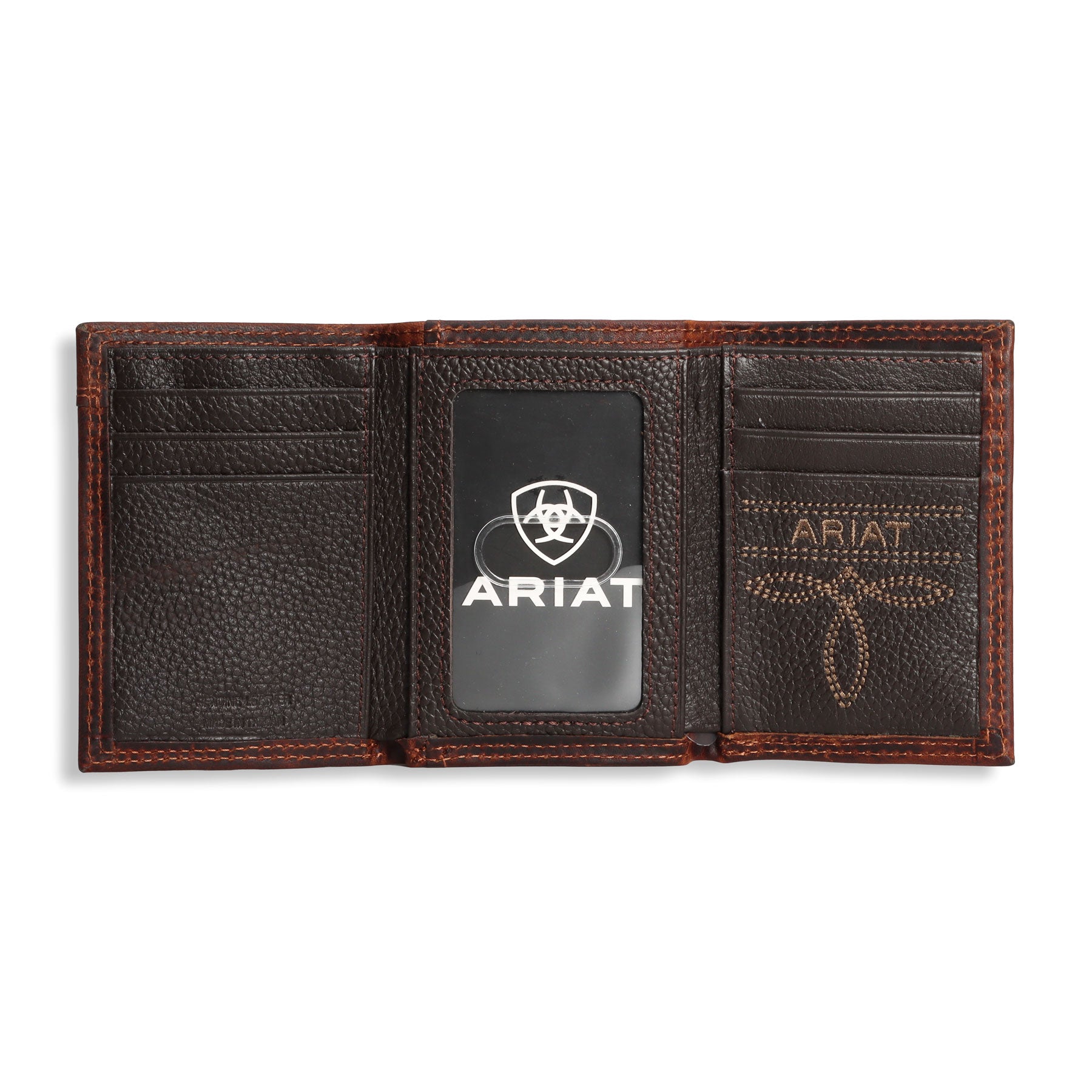 Ariat Brown Center Bump Trifold Wallet