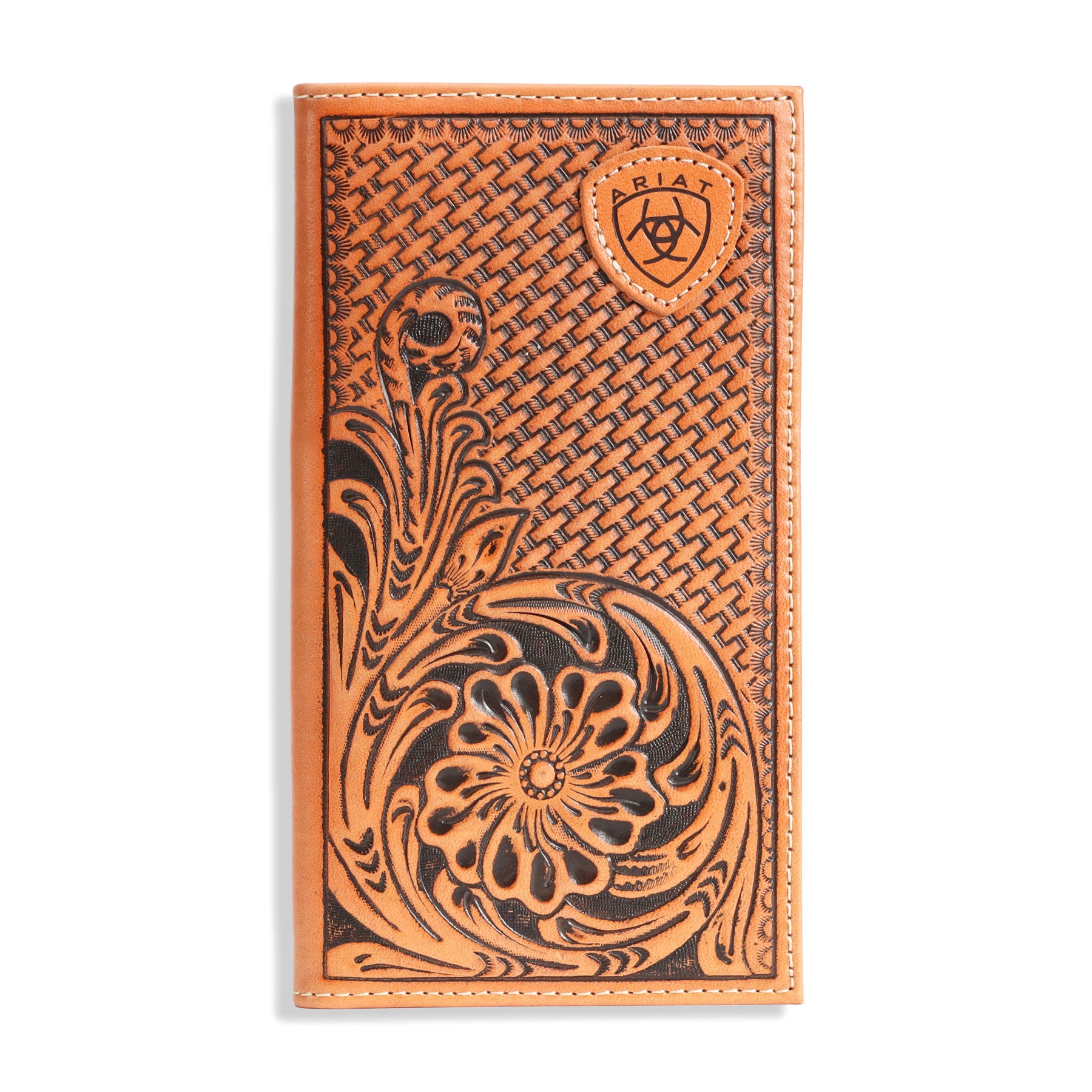 Ariat Tan Basketweave Rodeo Wallet