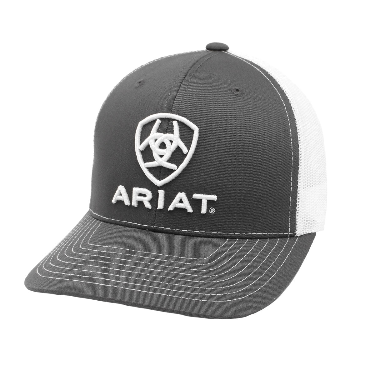 Ariat Charcoal & White Stacked Logo Cap