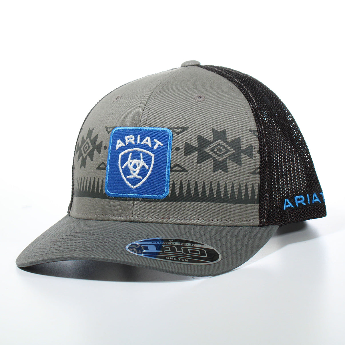 Ariat Grey & Black Southwestern Shield 110 Cap