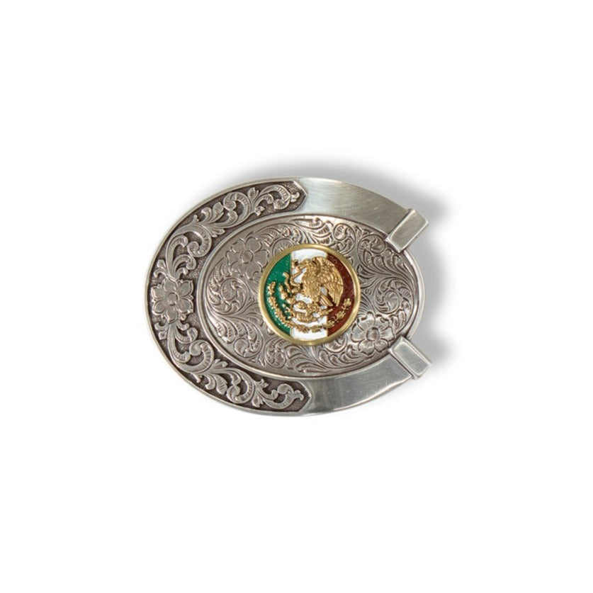 Ariat Silver & Gold Oval Horseshoe Mexico Buckle