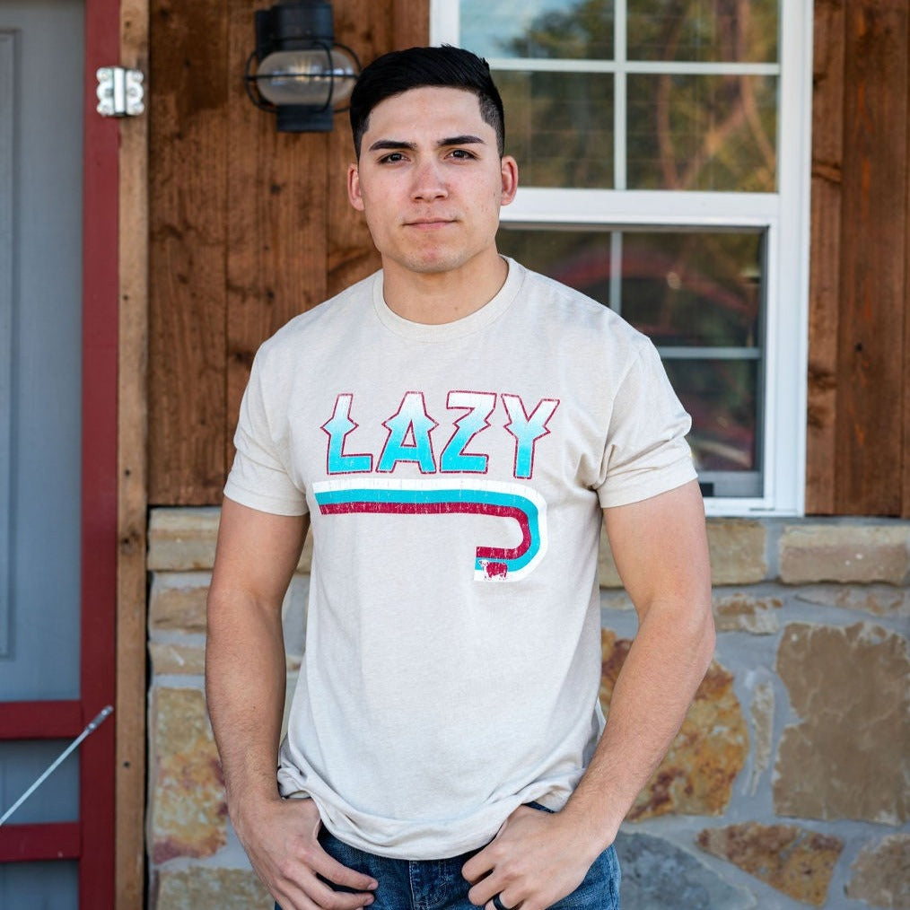 Lazy J Ranch Wear Tan Fire J Short Sleeve T-Shirt