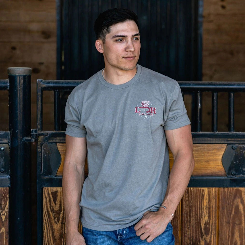 Lazy J Ranch Wear Grey Hereford Conquest Short Sleeve T-Shirt