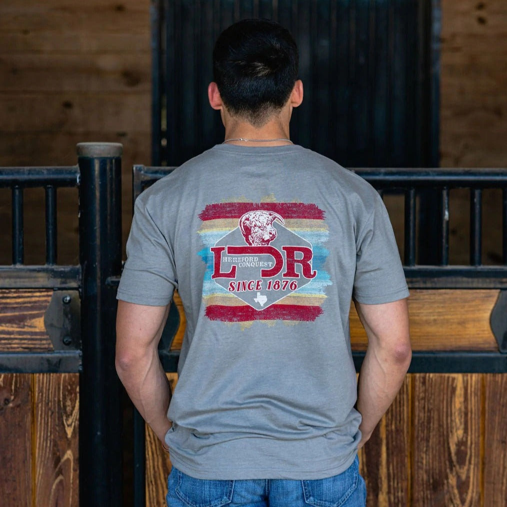 Lazy J Ranch Wear Grey Hereford Conquest Short Sleeve T-Shirt