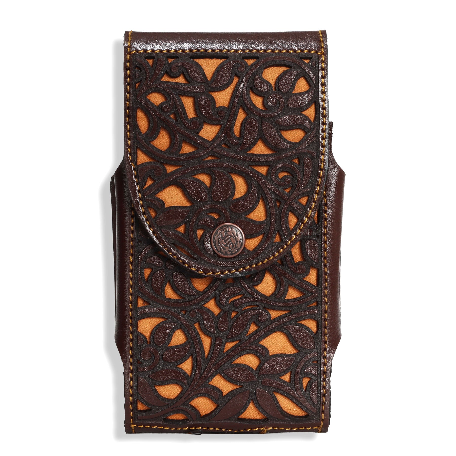RR Laser Floral Design Brown Phone Case