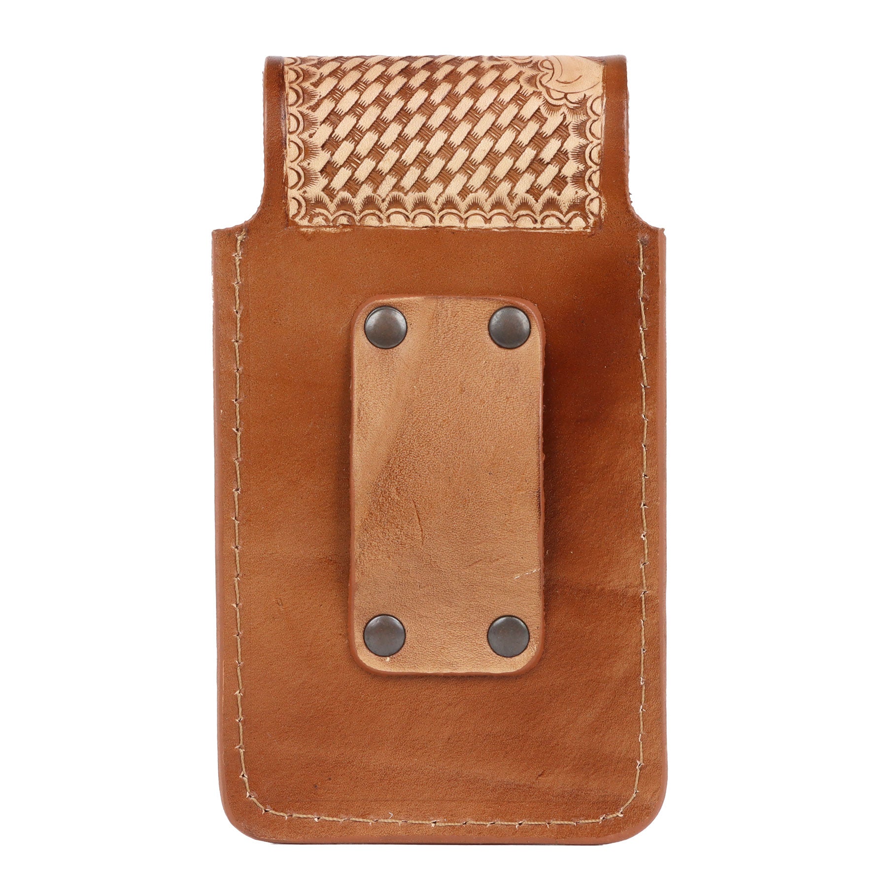 Tombstone Tan Tooled Floral Basketweave Phone Case