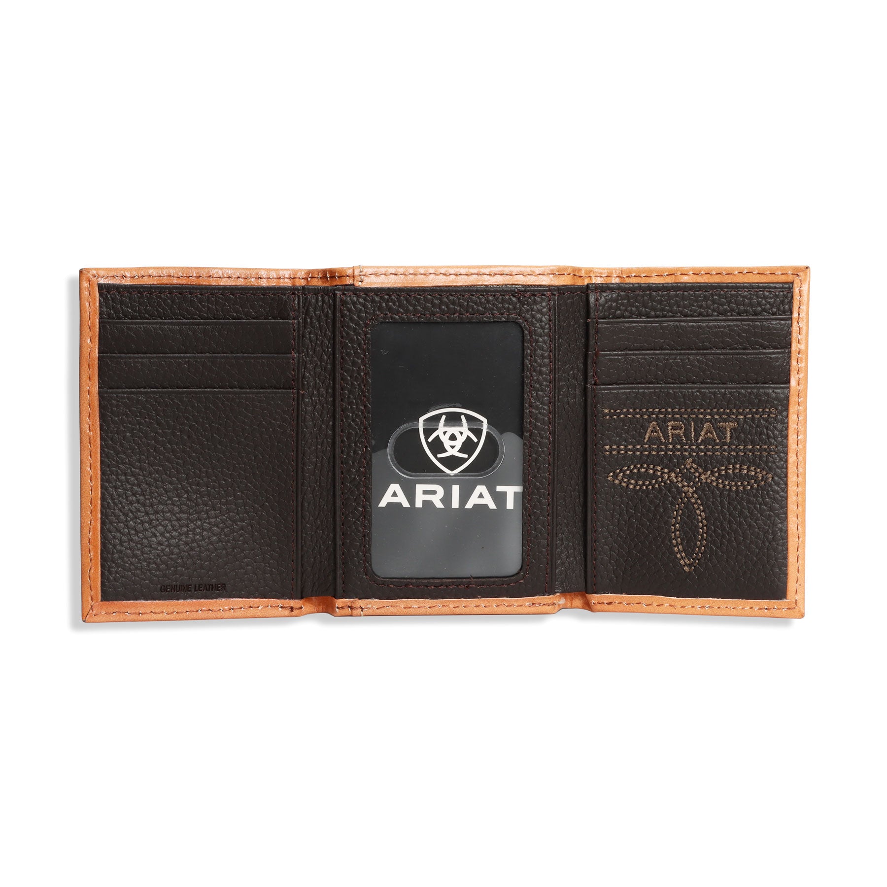 Ariat Tan Basketweave Trifold Wallet