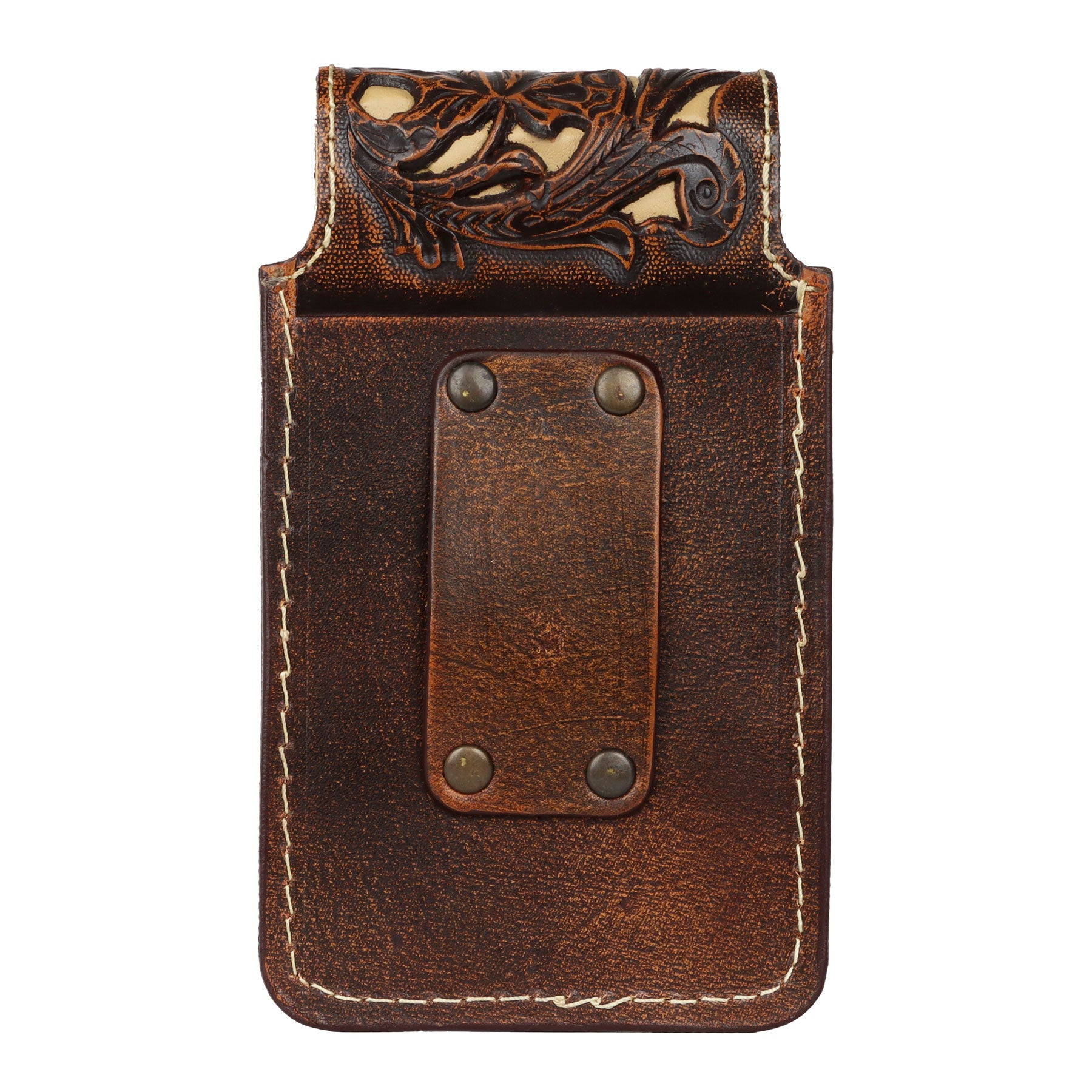 Tombstone Dark Brown Floral Tooled Phone Case