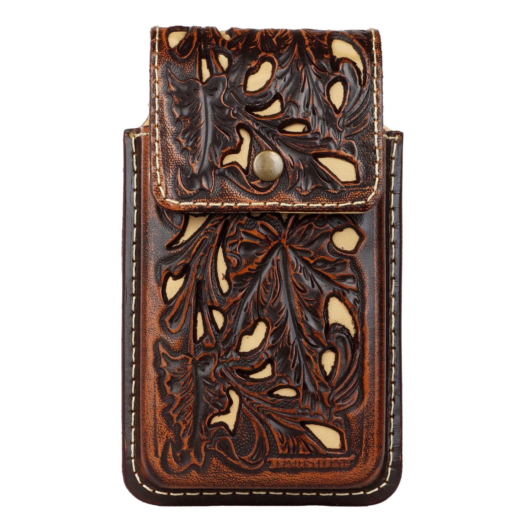 Tombstone Dark Brown Floral Tooled Phone Case