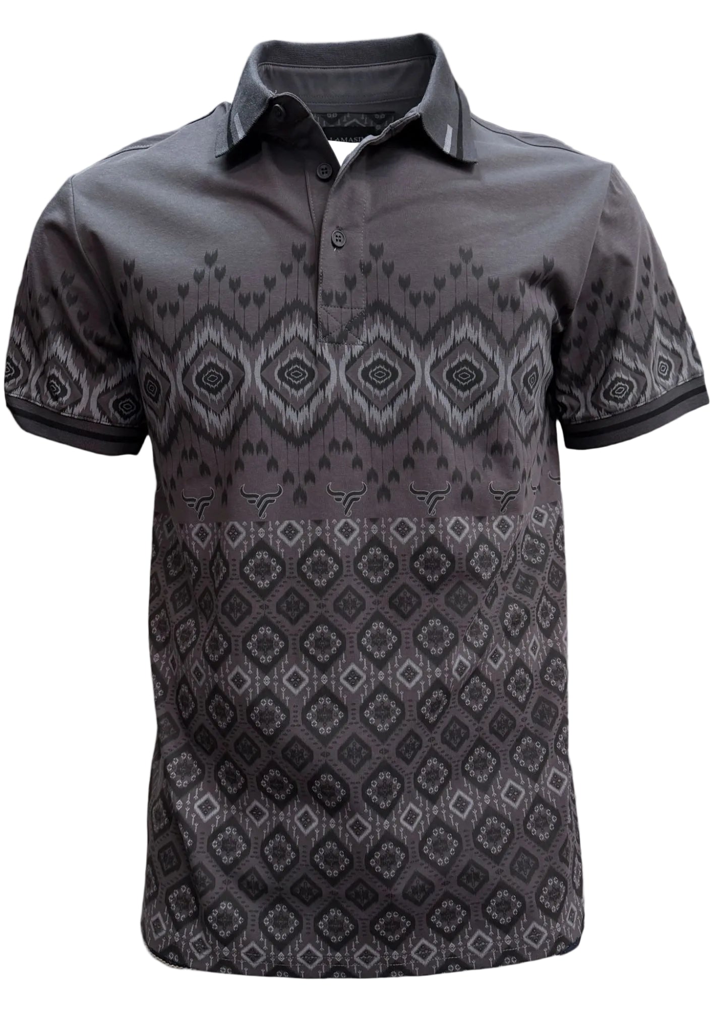 Lamasini Southwestern Charcoal Polo