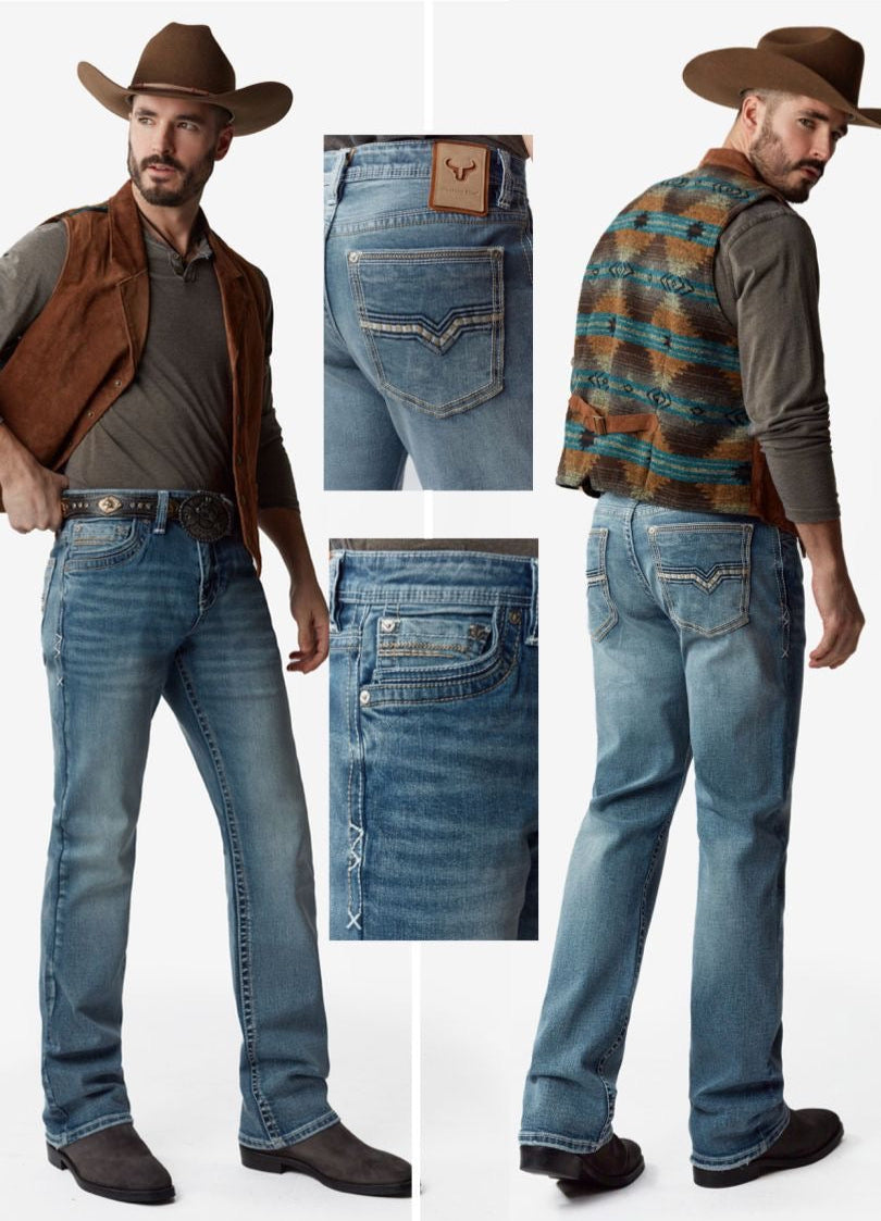 Western Blue Light Wash Straight Premium Jean