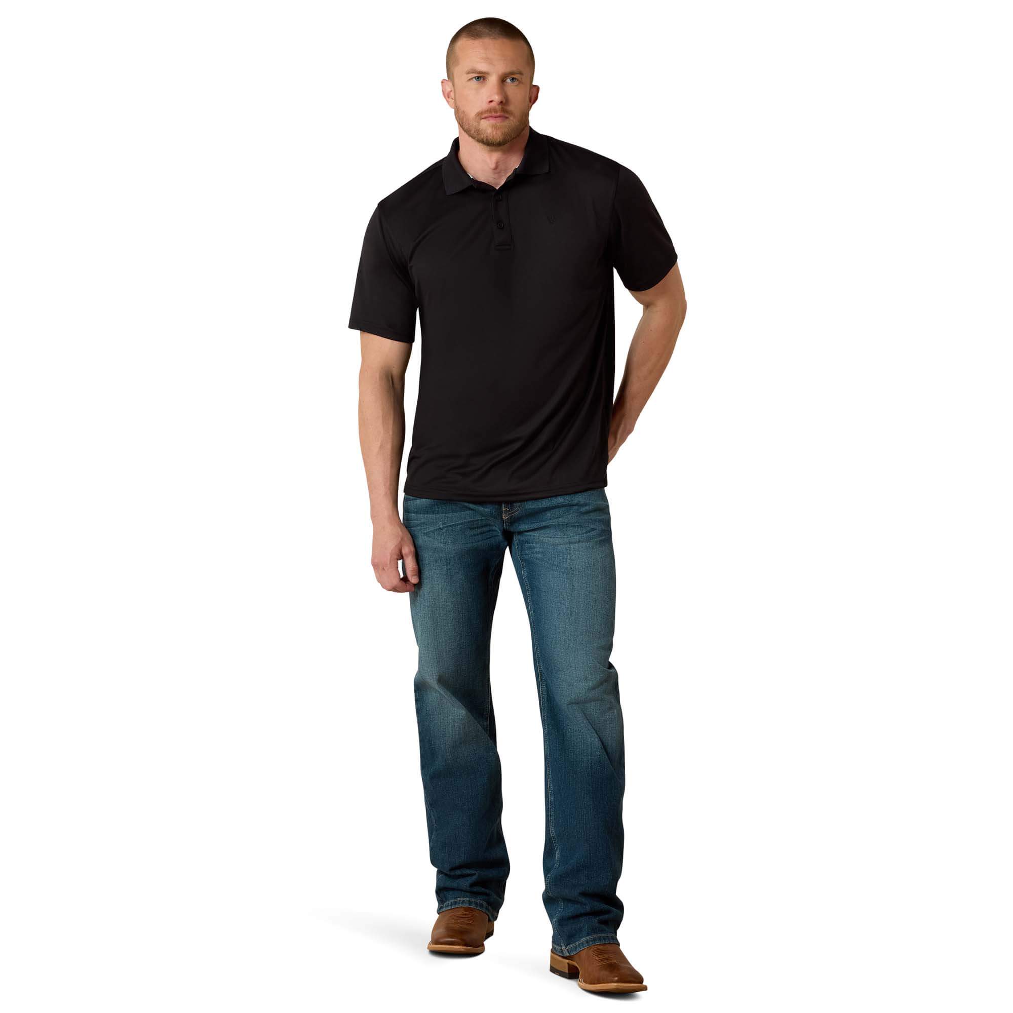 Ariat Black TEK Short Sleeve Polo