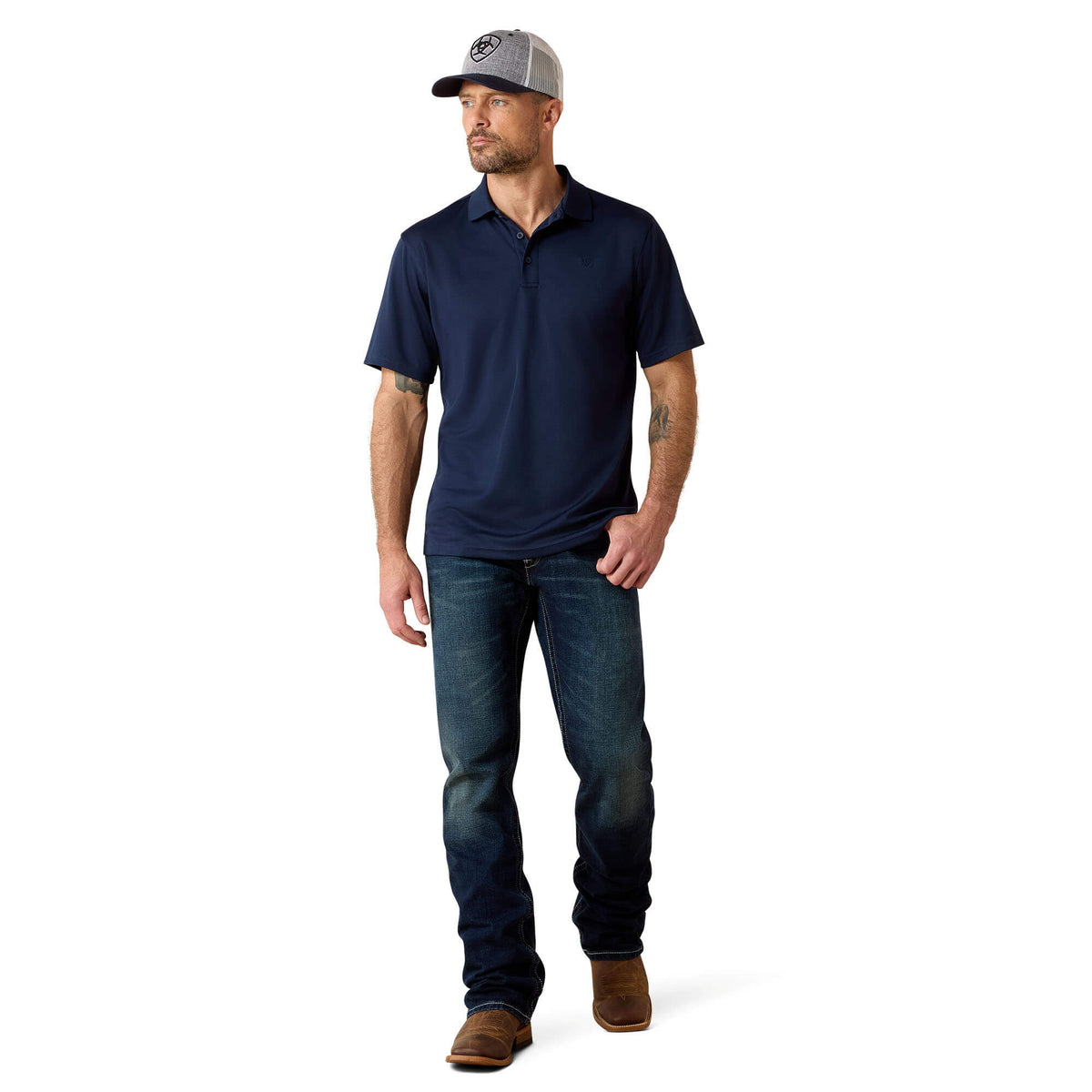 Ariat Navy TEK Short Sleeve Polo