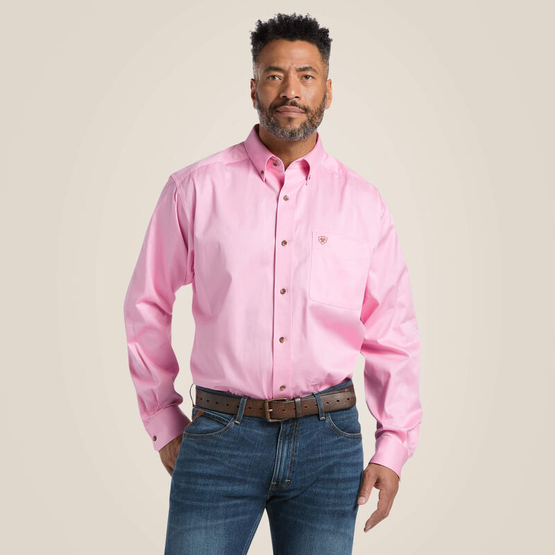 Ariat Prism Pink Solid Twill Classic Fit Long Sleeve Shirt