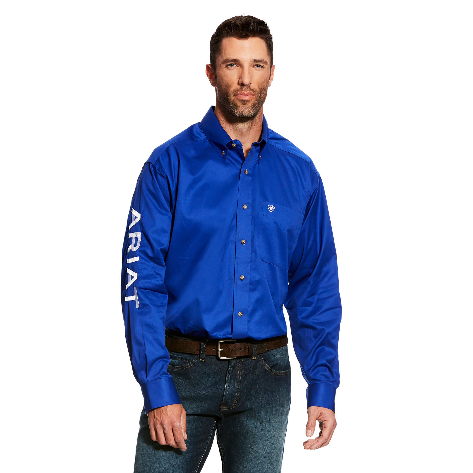 Ariat Ultramarine Team Logo Twill Classic Fit Long Sleeve Shirt