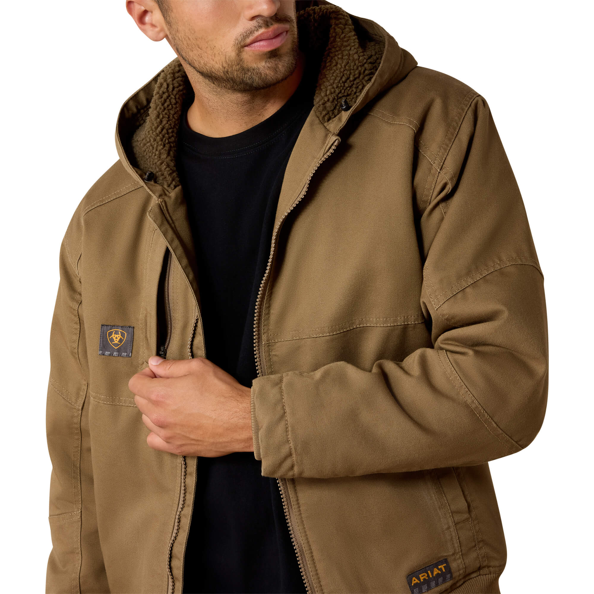 Ariat Khaki Rebar DuraCanvas Sherpa Jacket