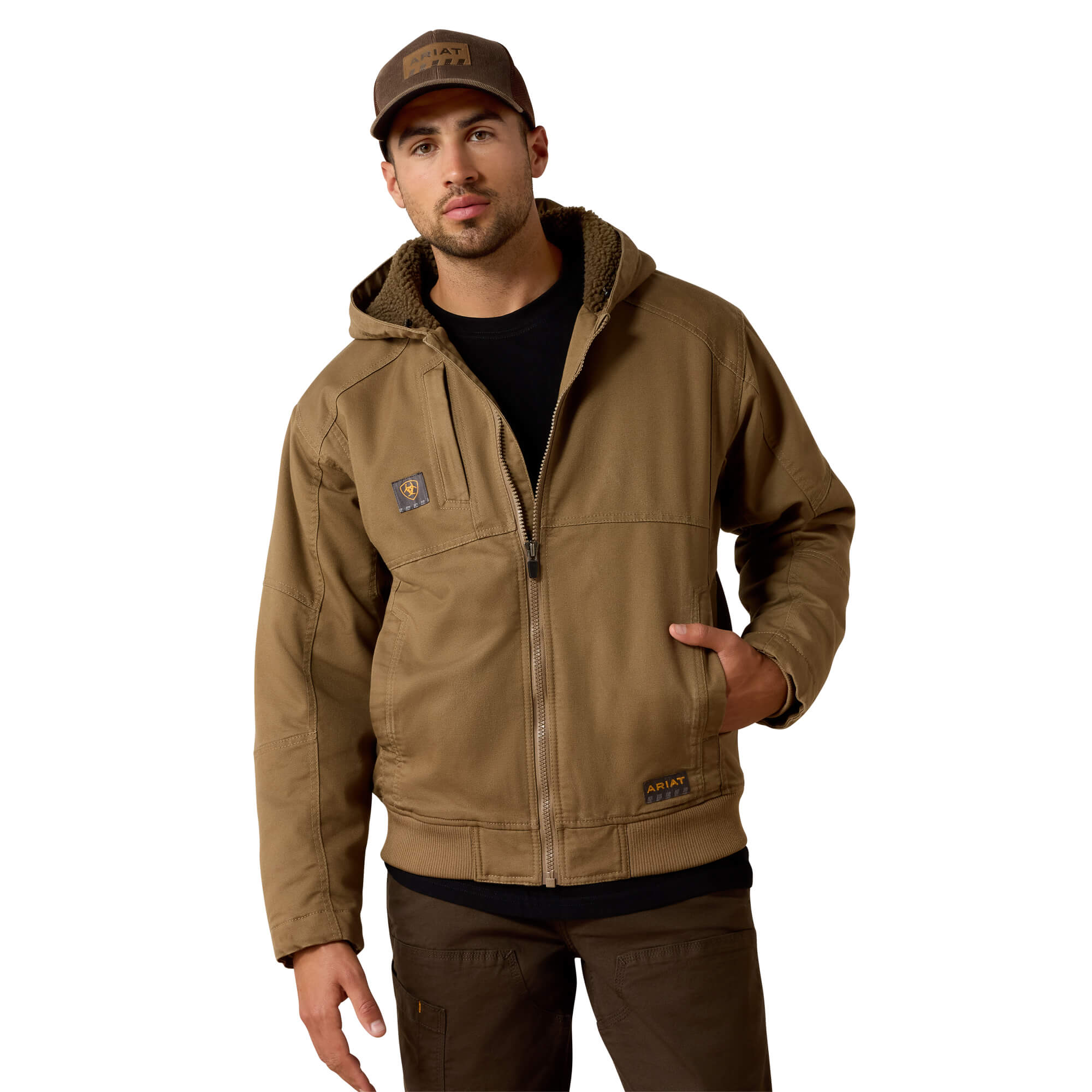 Ariat Khaki Rebar DuraCanvas Sherpa Jacket