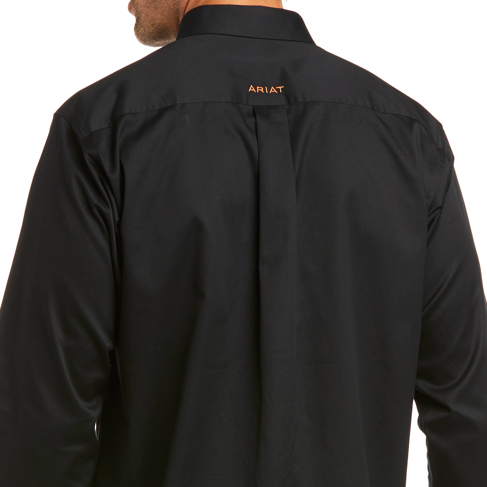 Ariat Black Solid Twill Fitted Long Sleeve Shirt