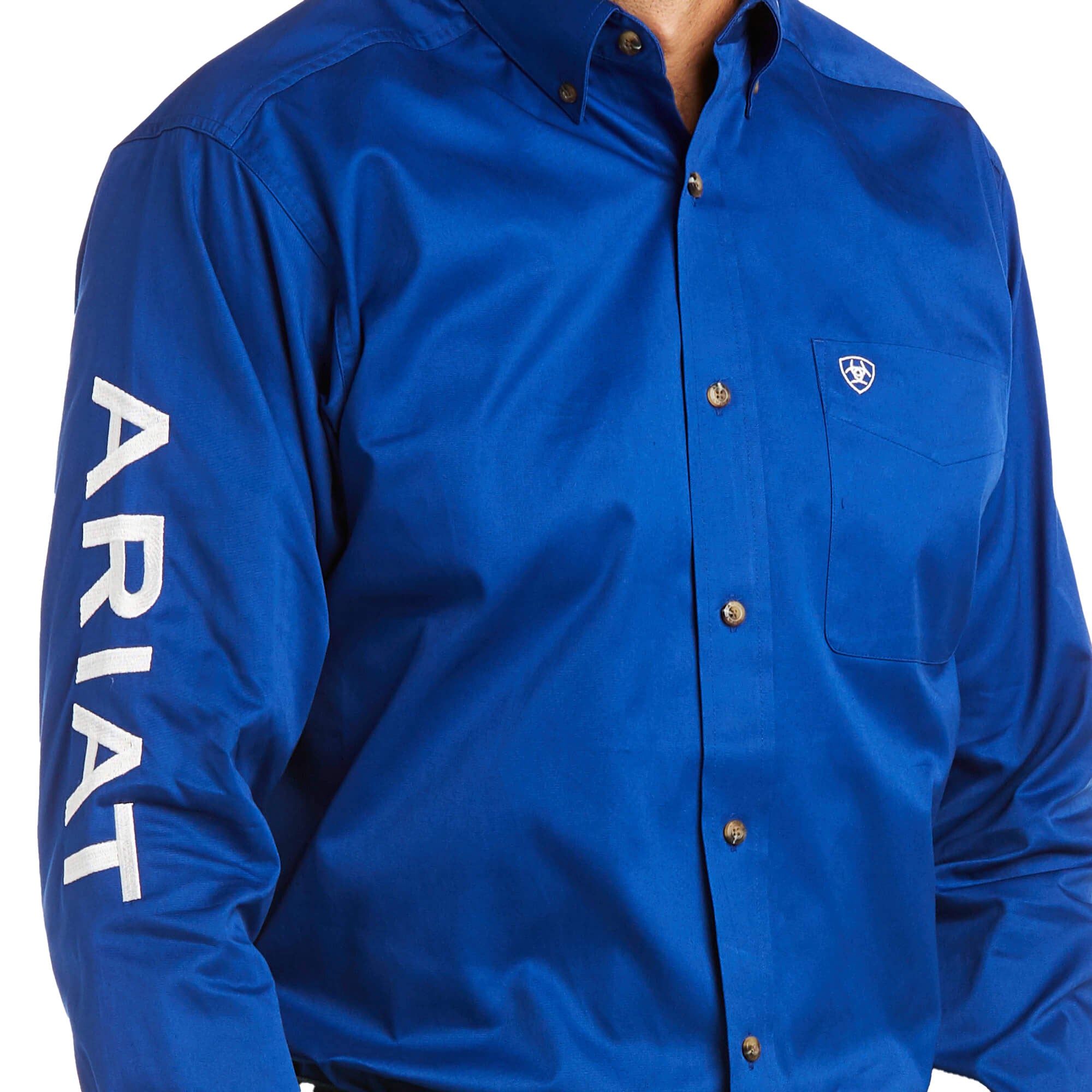 Ariat Ultramarine Team Logo Twill Fitted Long Sleeve Shirt