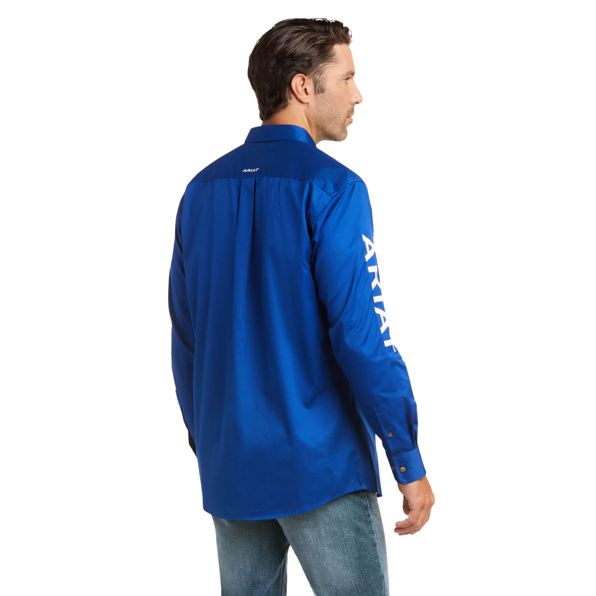 Ariat Ultramarine Team Logo Twill Fitted Long Sleeve Shirt