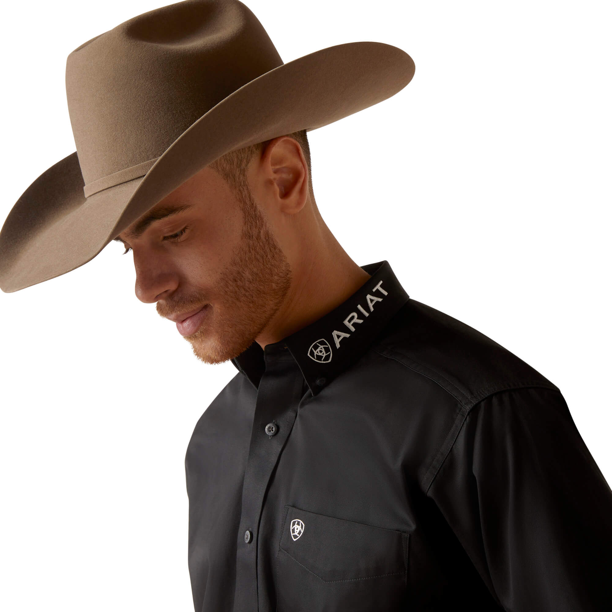 Ariat Black Mexico Team Logo Twill Fitted Long Sleeve Shirt