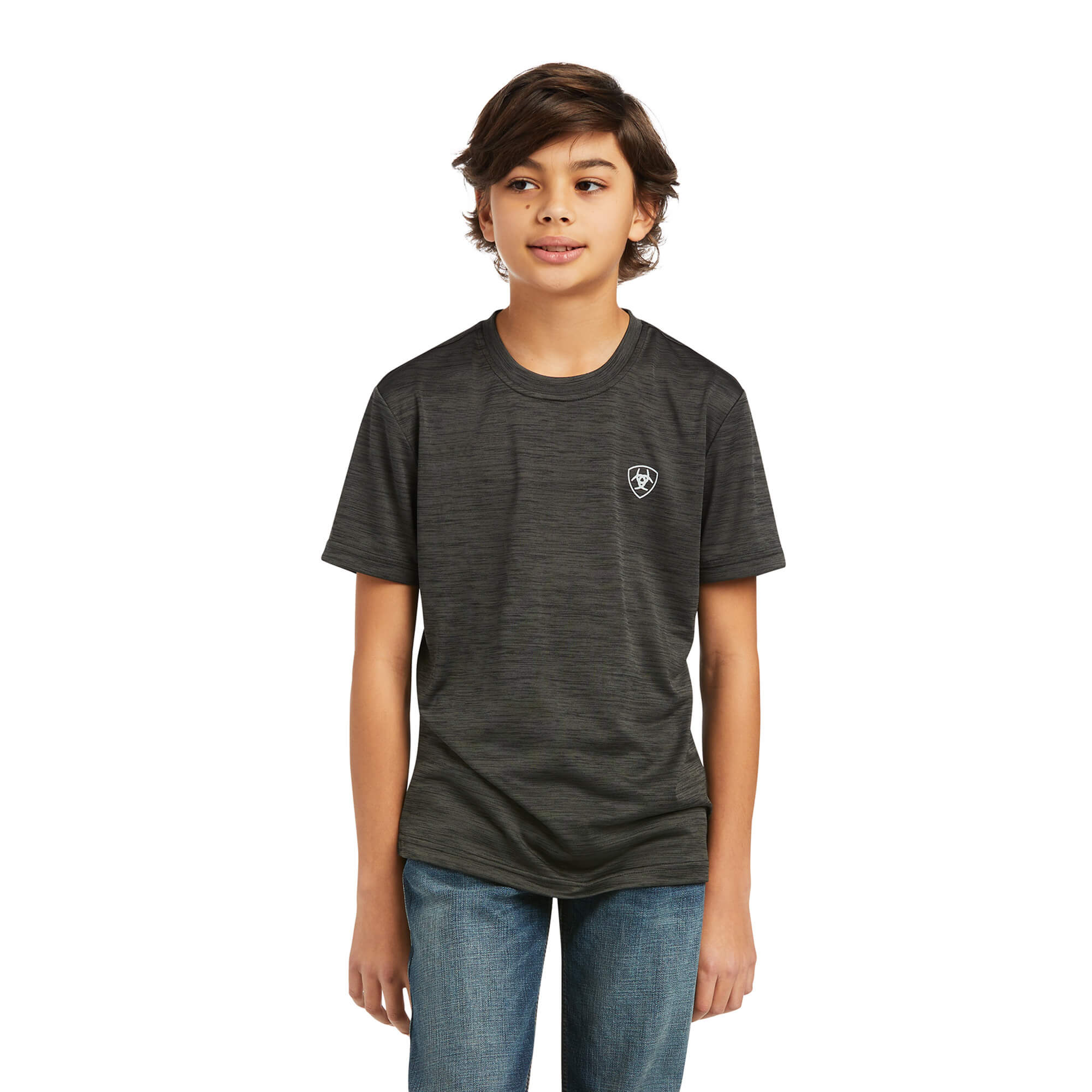 Ariat Kids Charcoal Charger Vertical Flag T Shirt