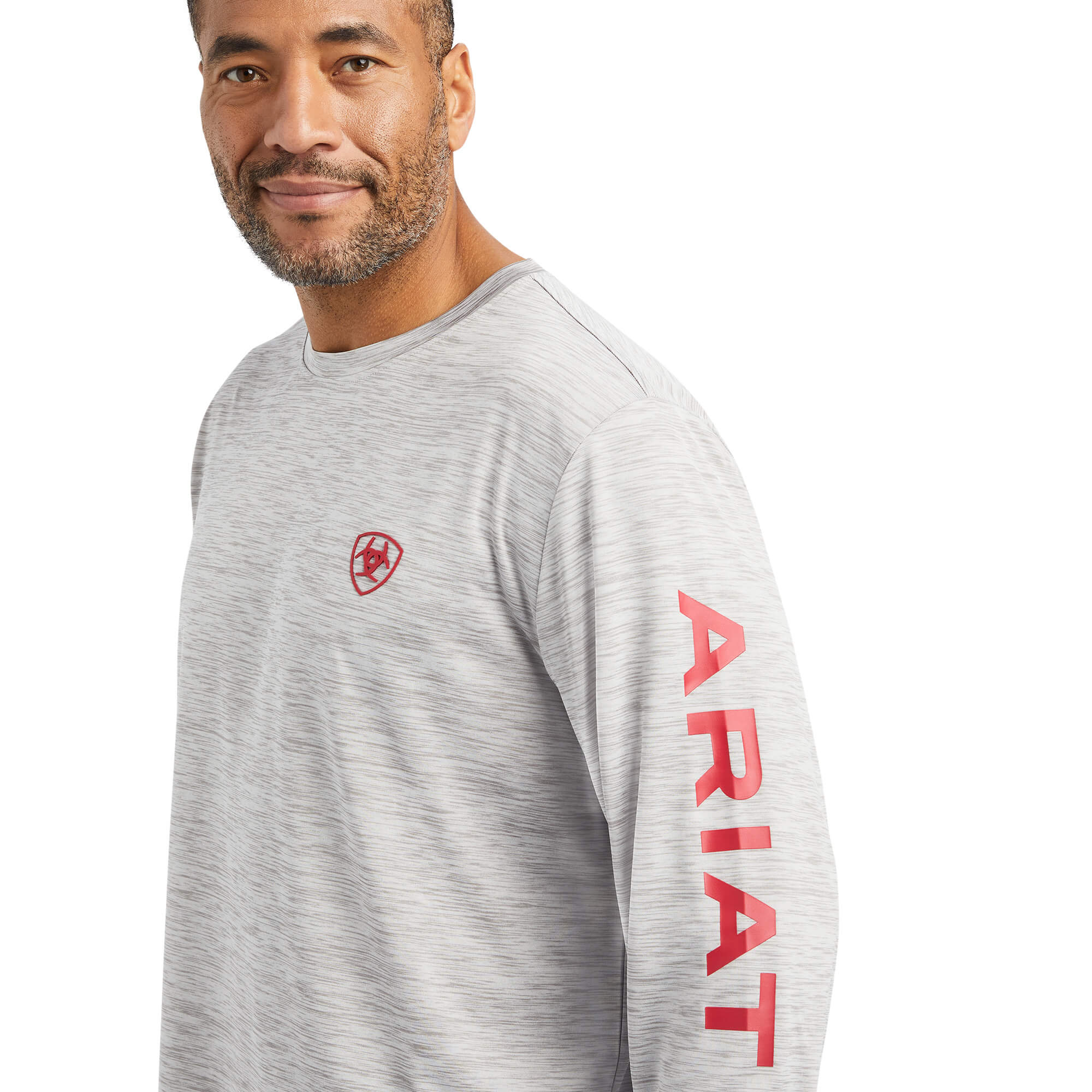 Ariat Light Grey Charger Logo Long Sleeve T-Shirt