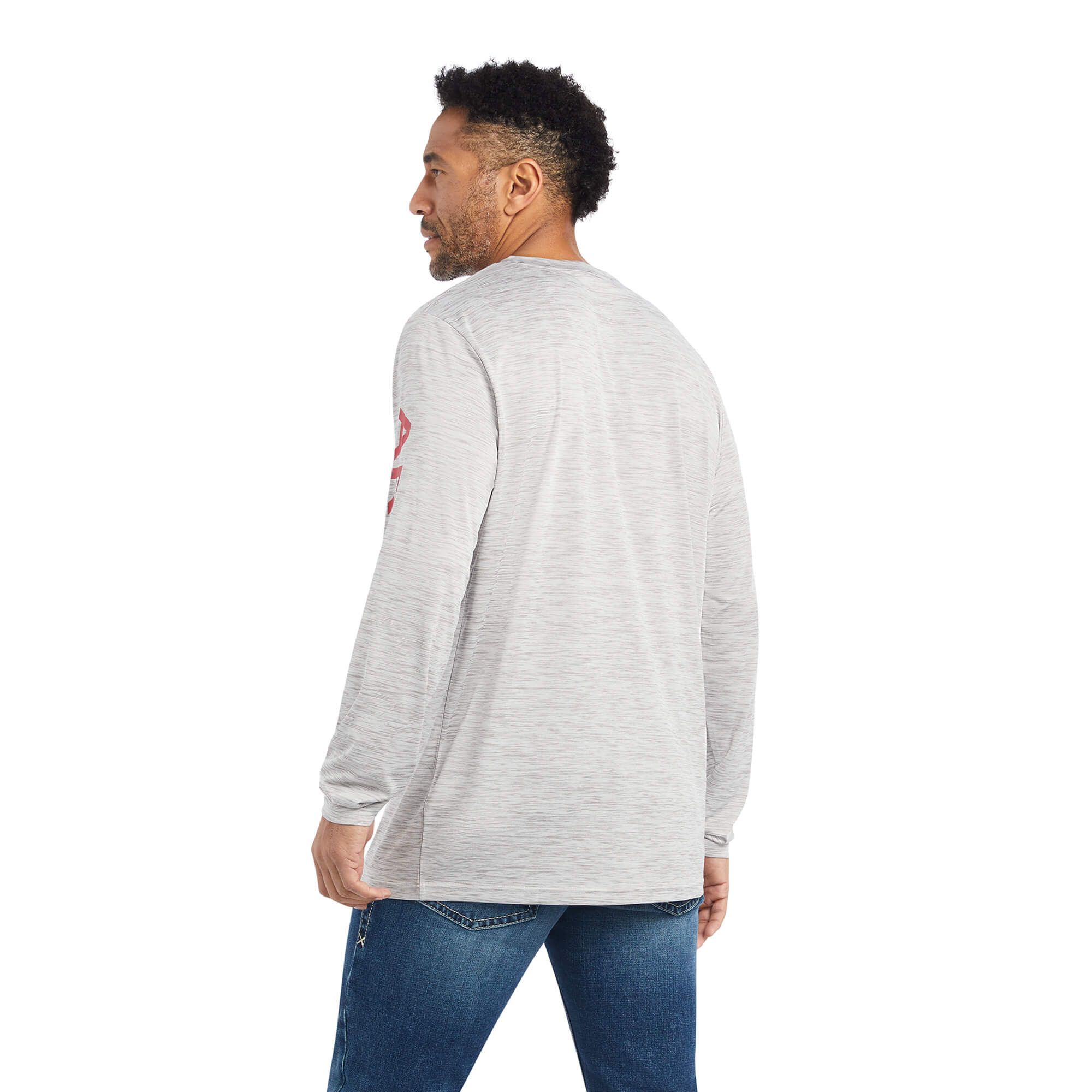 Ariat Light Grey Charger Logo Long Sleeve T-Shirt