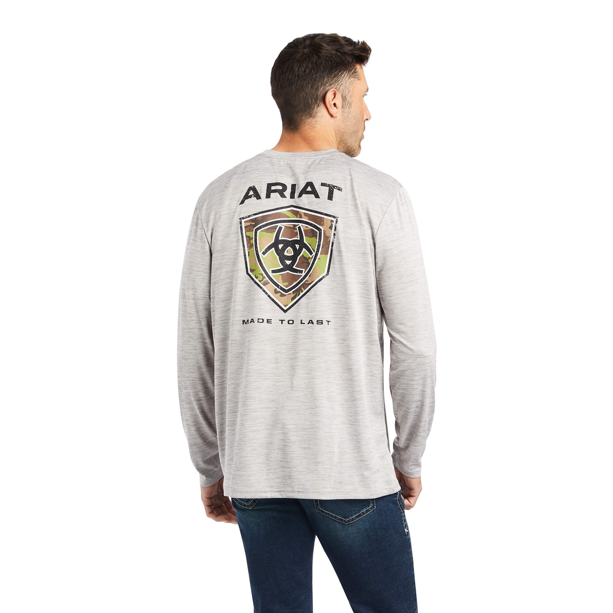 Ariat Light Grey Charger Camo Long Sleeve T-Shirt