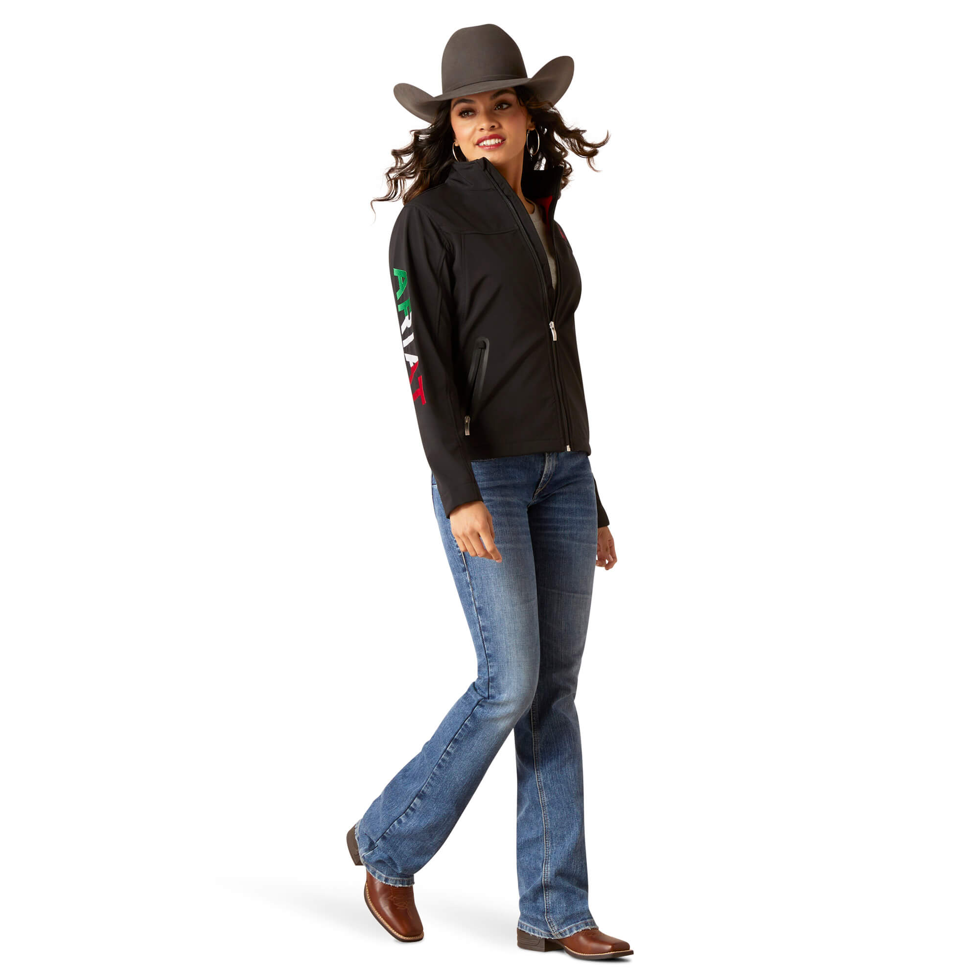 Ariat Women's Black Team Softshell Brand MEXICO Jacket