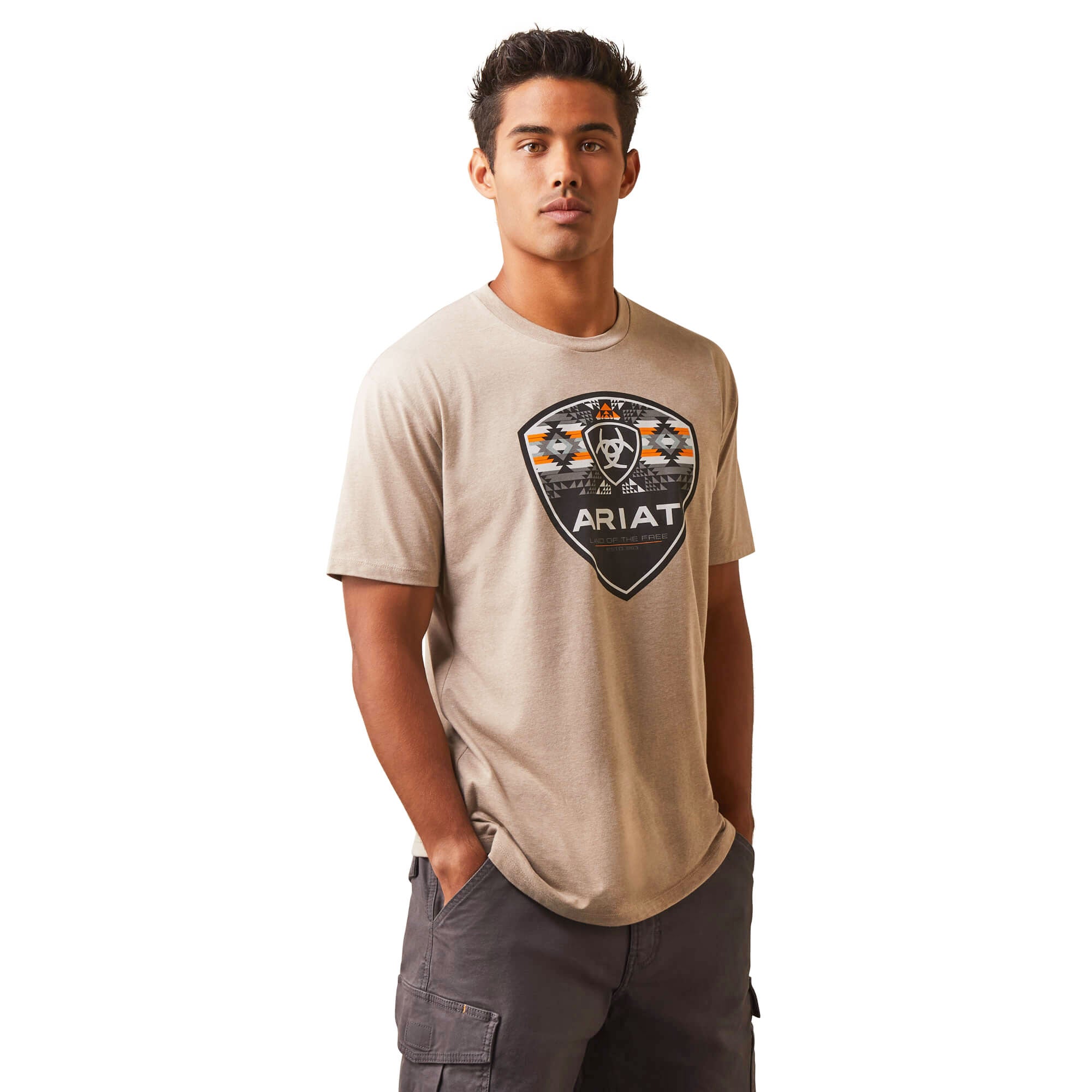 Ariat Oatmeal Heather Geo Fill T-Shirt