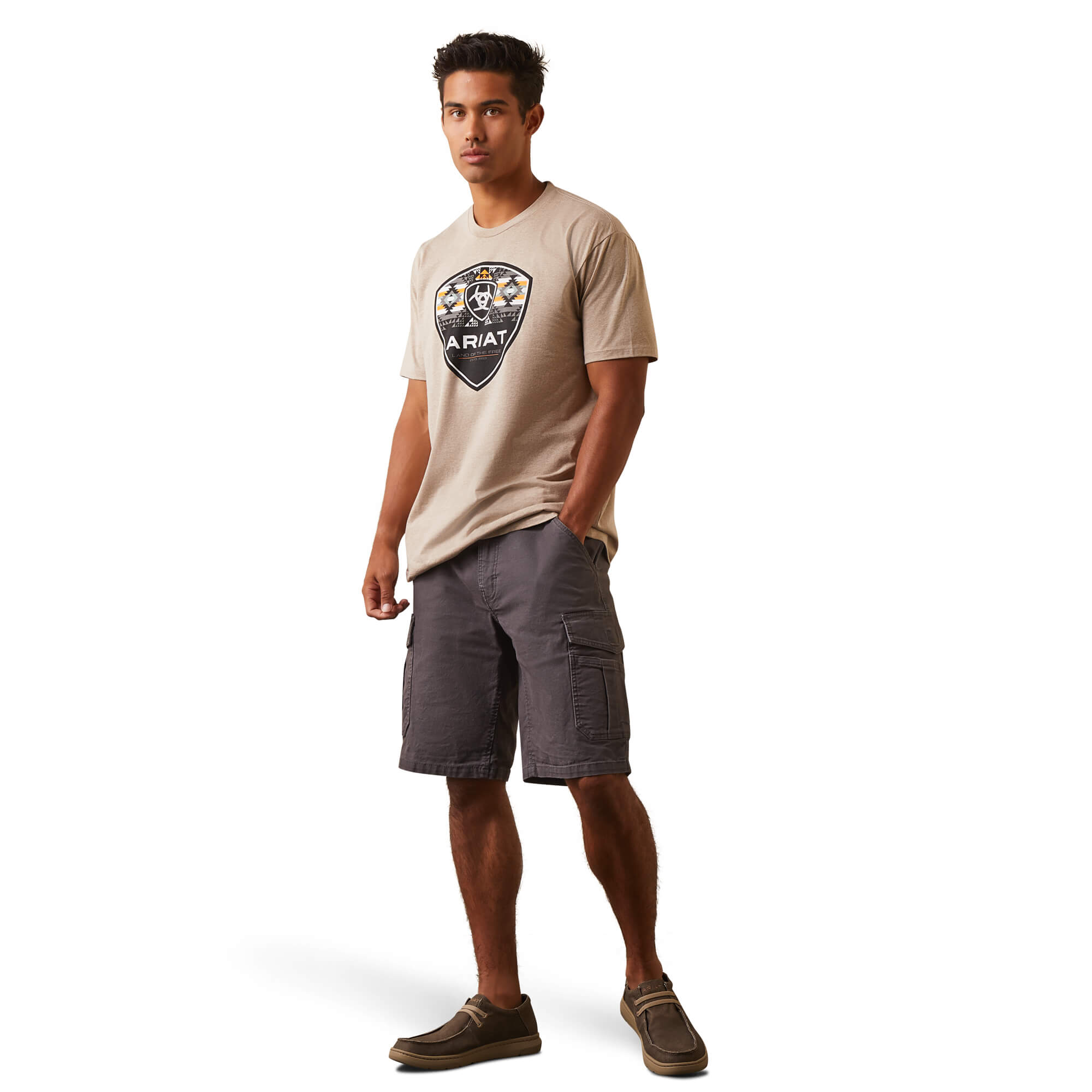 Ariat Oatmeal Heather Geo Fill T-Shirt