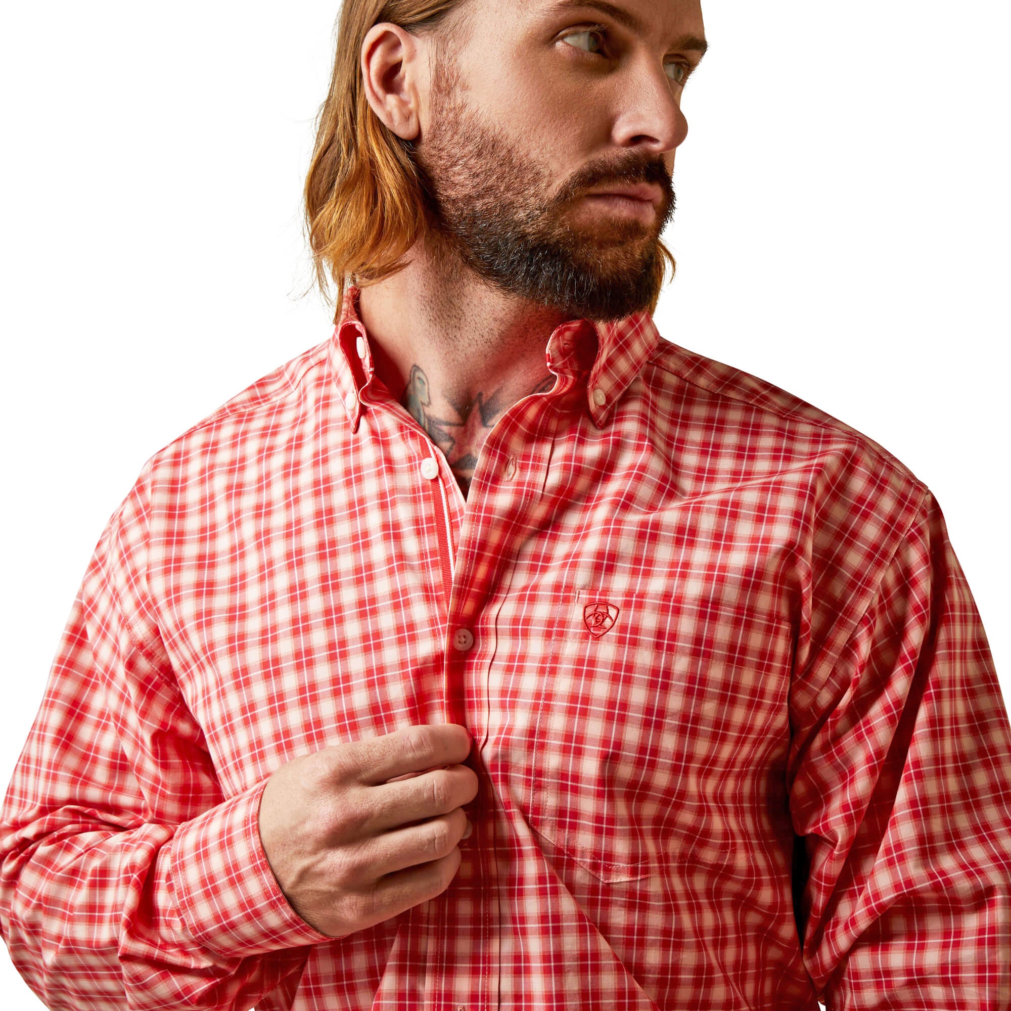 Ariat Poppy Red Pro Series Oberon Classic Fit Long Sleeve Shirt