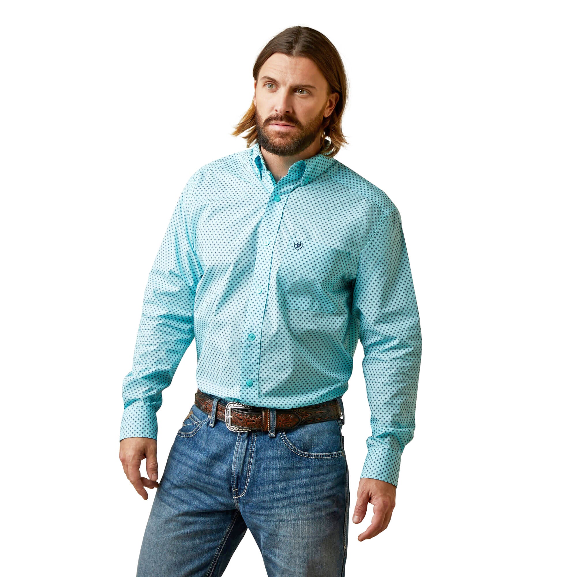 Ariat Turquoise Osburn Classic Fit Long Sleeve Shirt