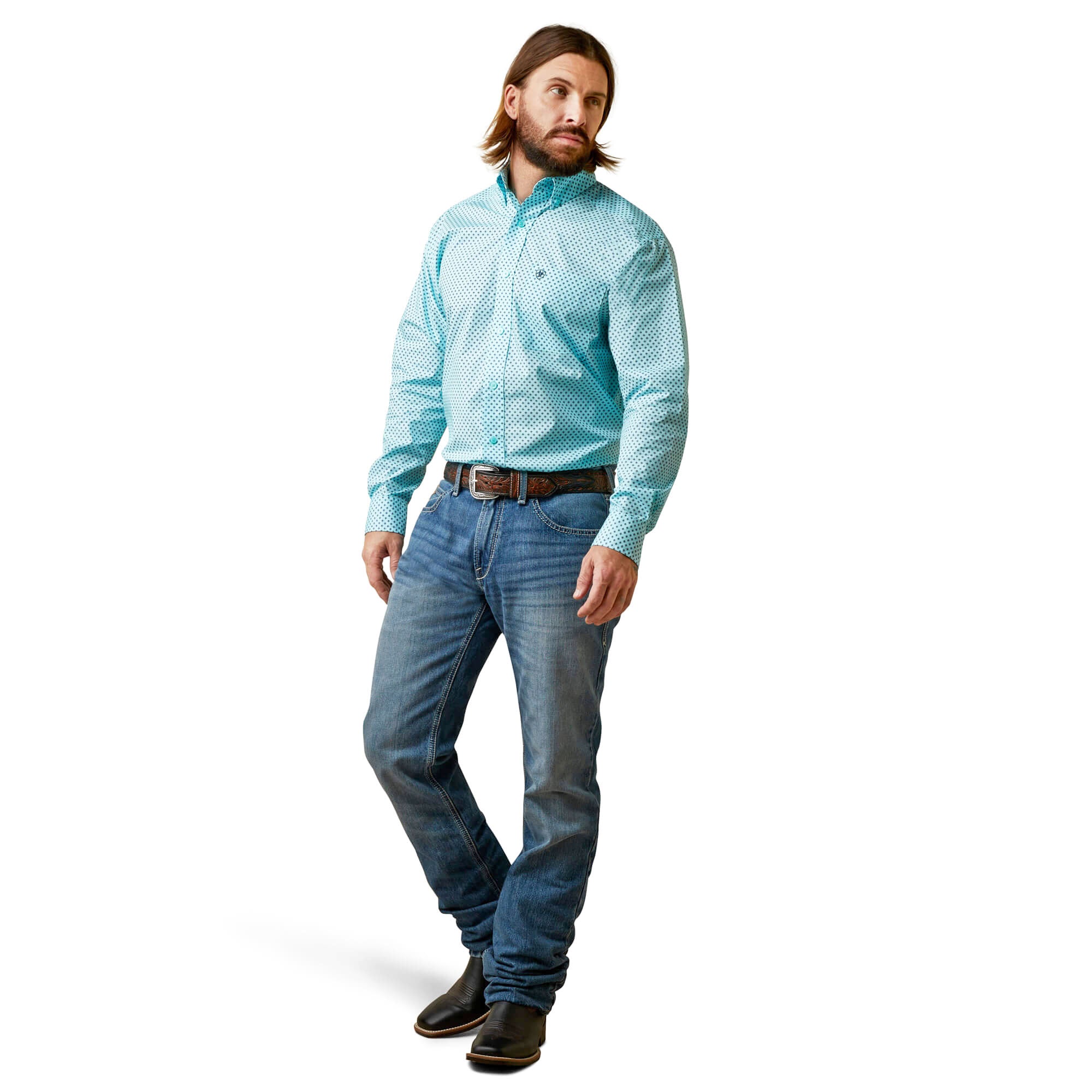 Ariat Turquoise Osburn Classic Fit Long Sleeve Shirt