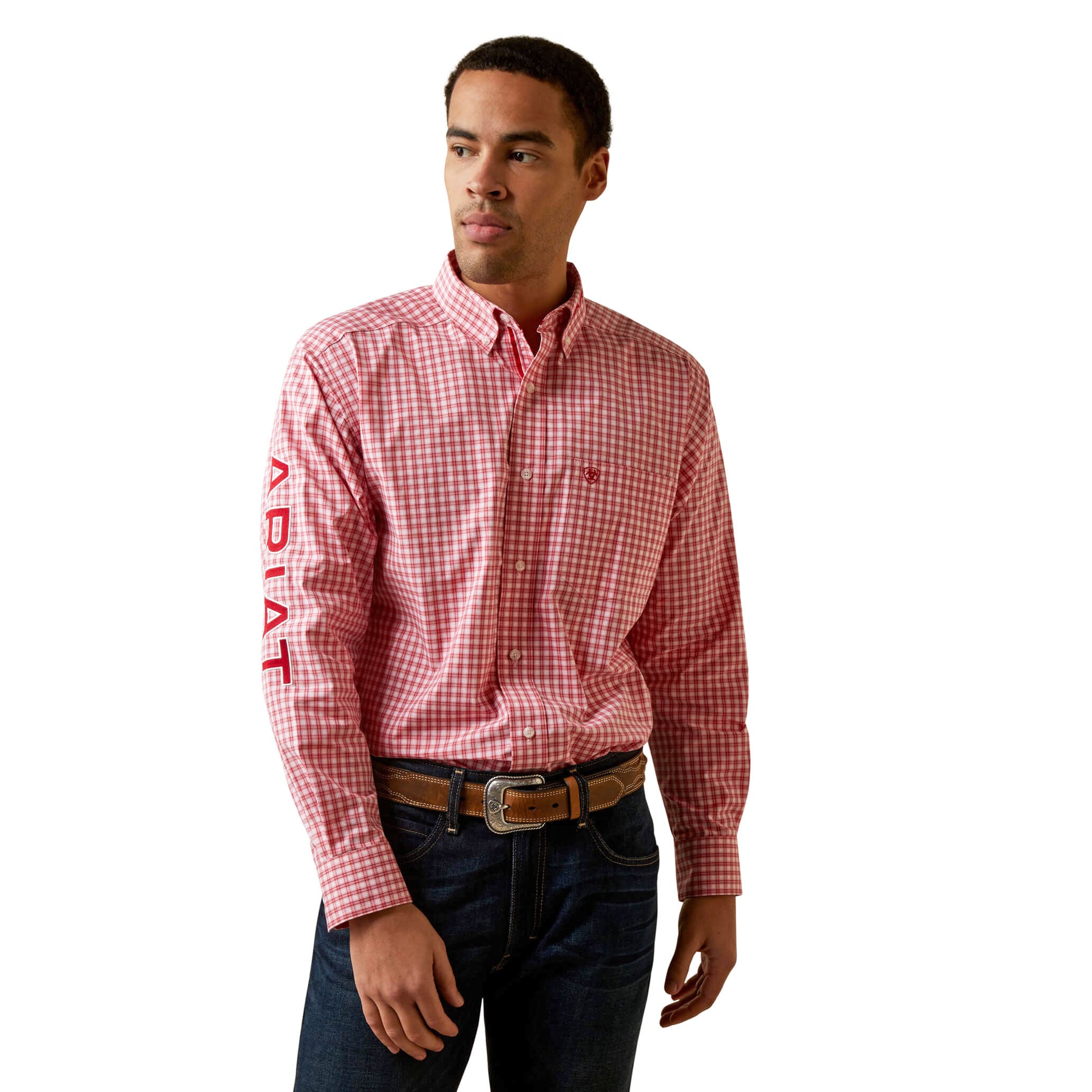 Ariat Red Pro Team Dustin Classic Fit Long Sleeve Shirt