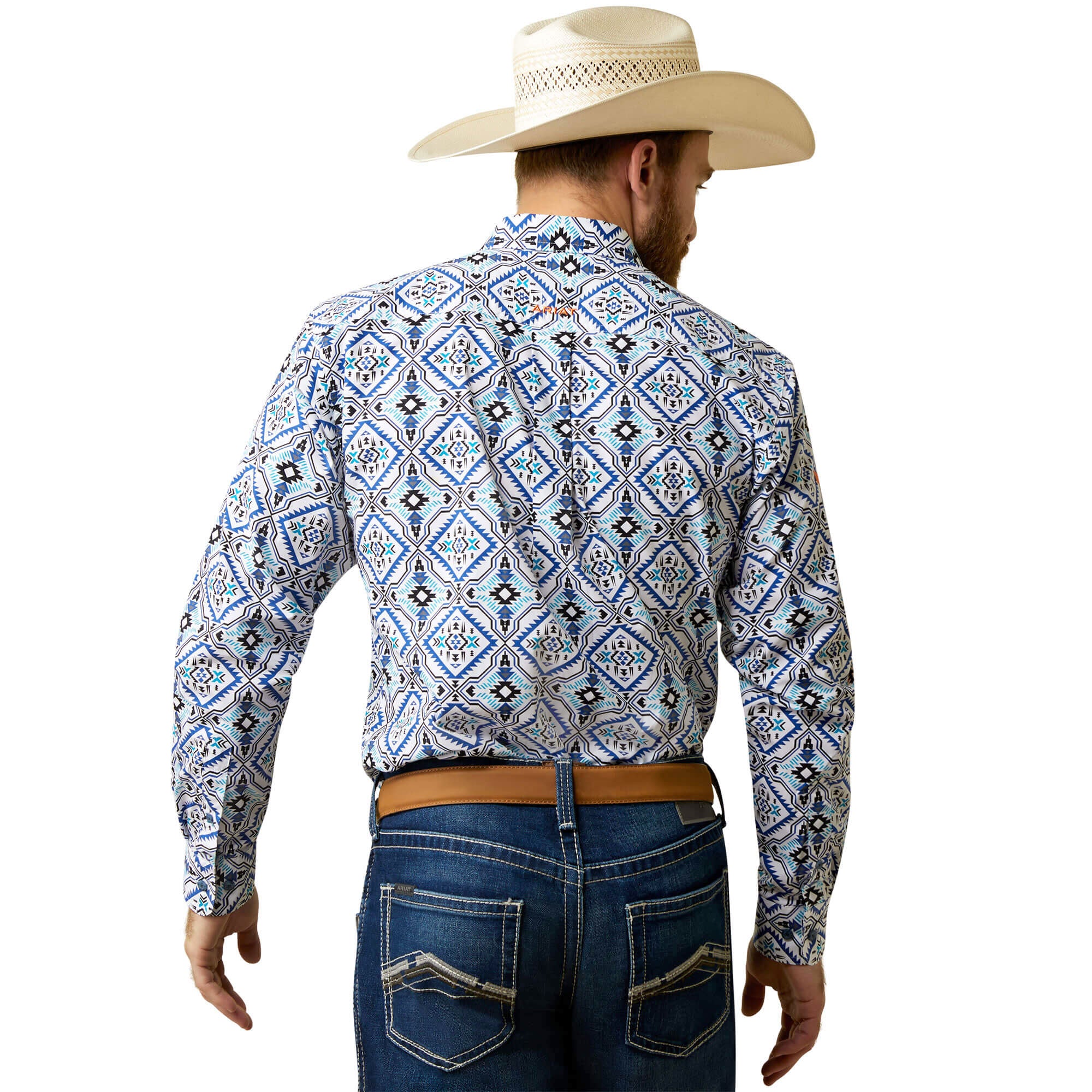 Ariat White Pro Team Deacon Fitted Long Sleeve Shirt