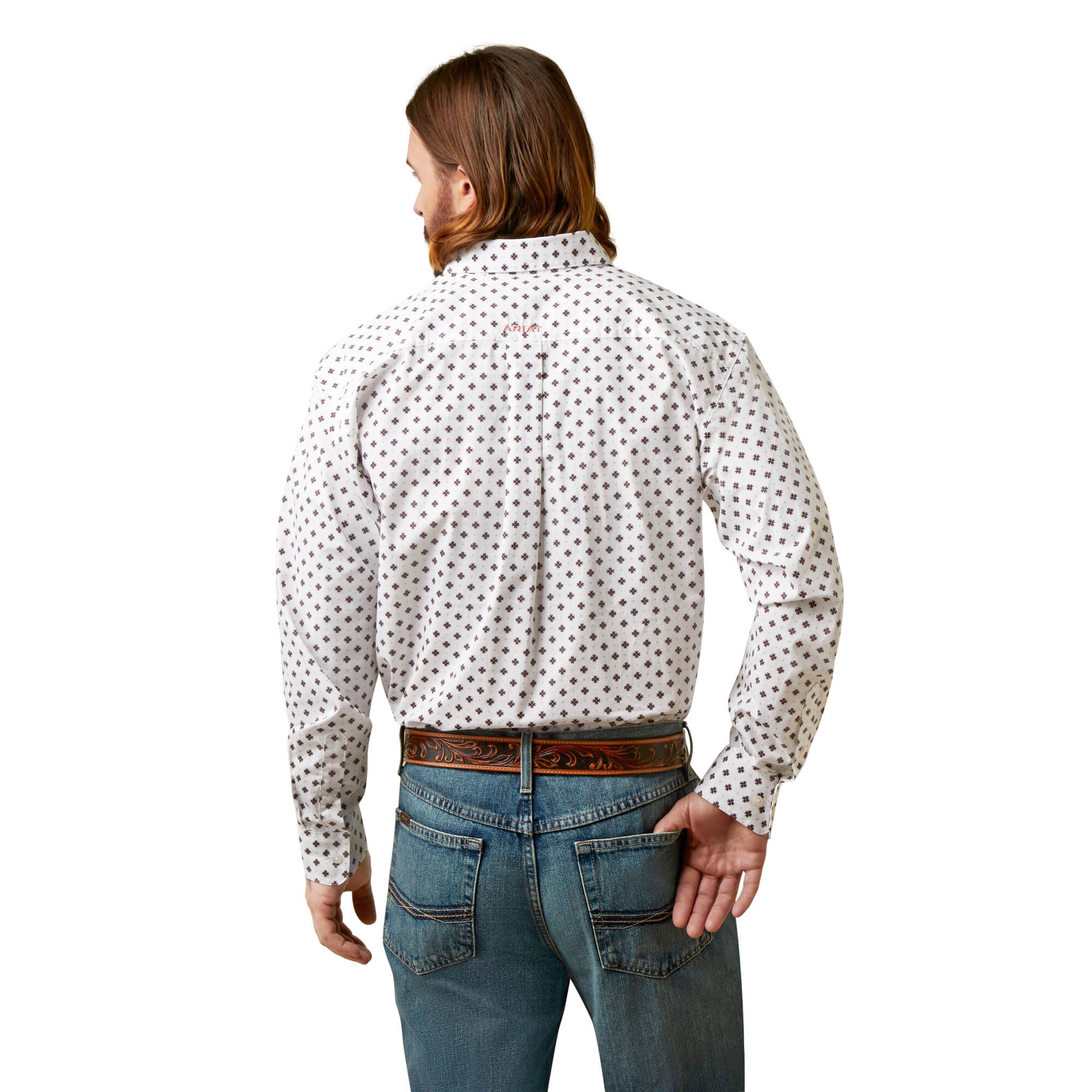 Ariat White Aiden Classic Fit Long Sleeve Shirt