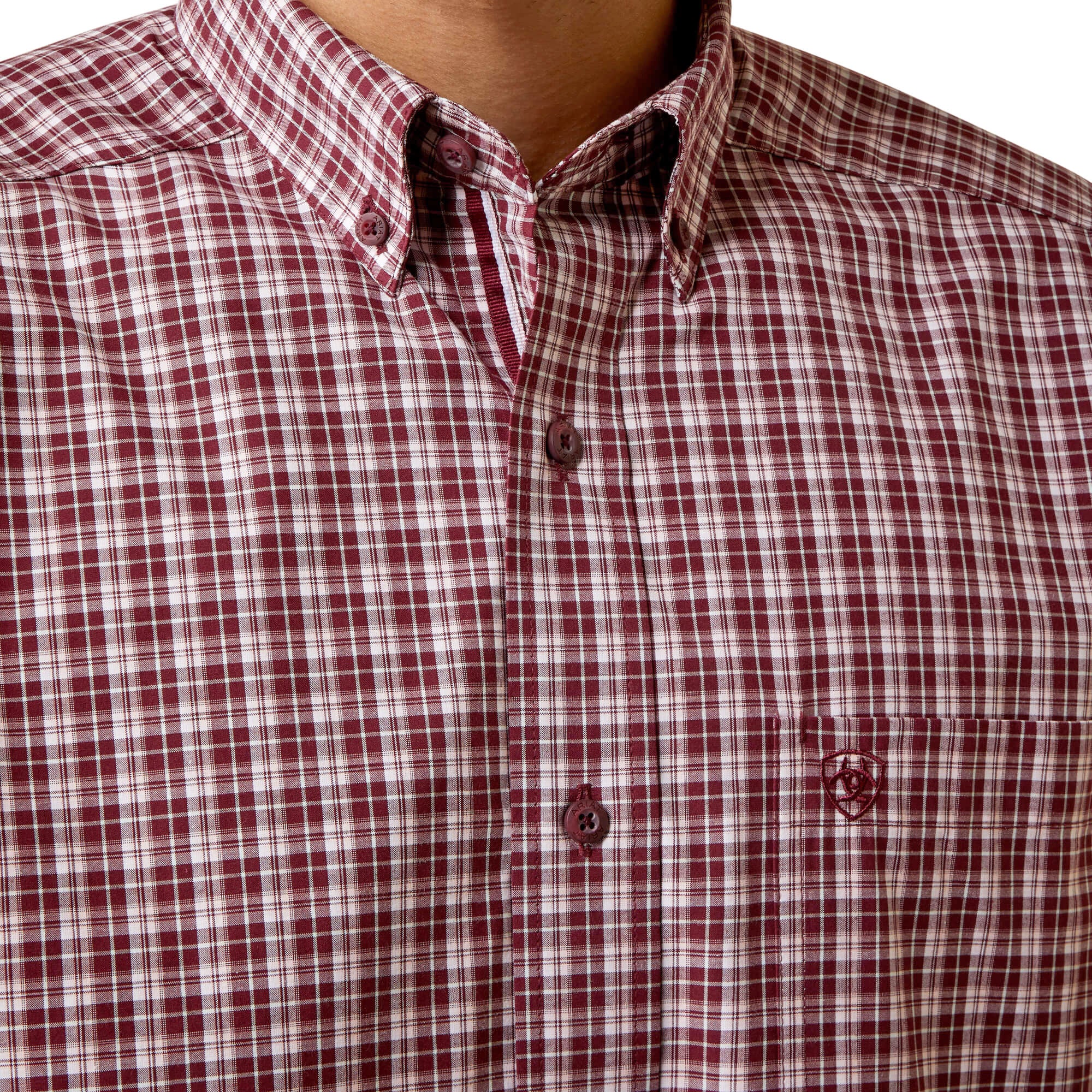 Ariat Maroon Pro Series Archie Classic Fit Long Sleeve Shirt