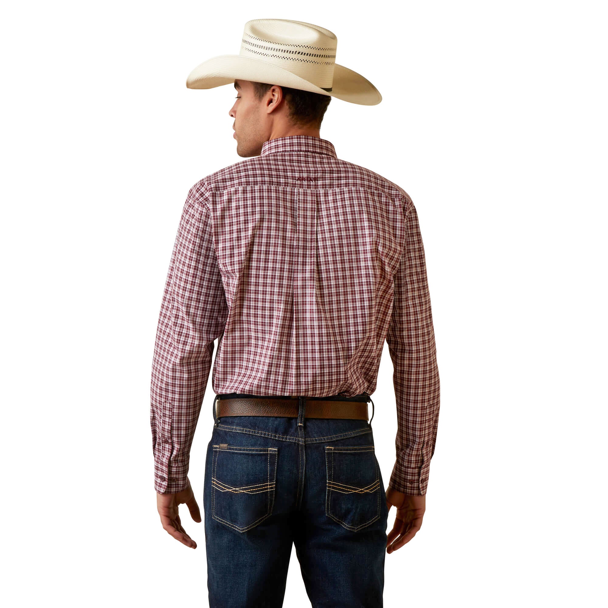 Ariat Maroon Pro Series Archie Classic Fit Long Sleeve Shirt