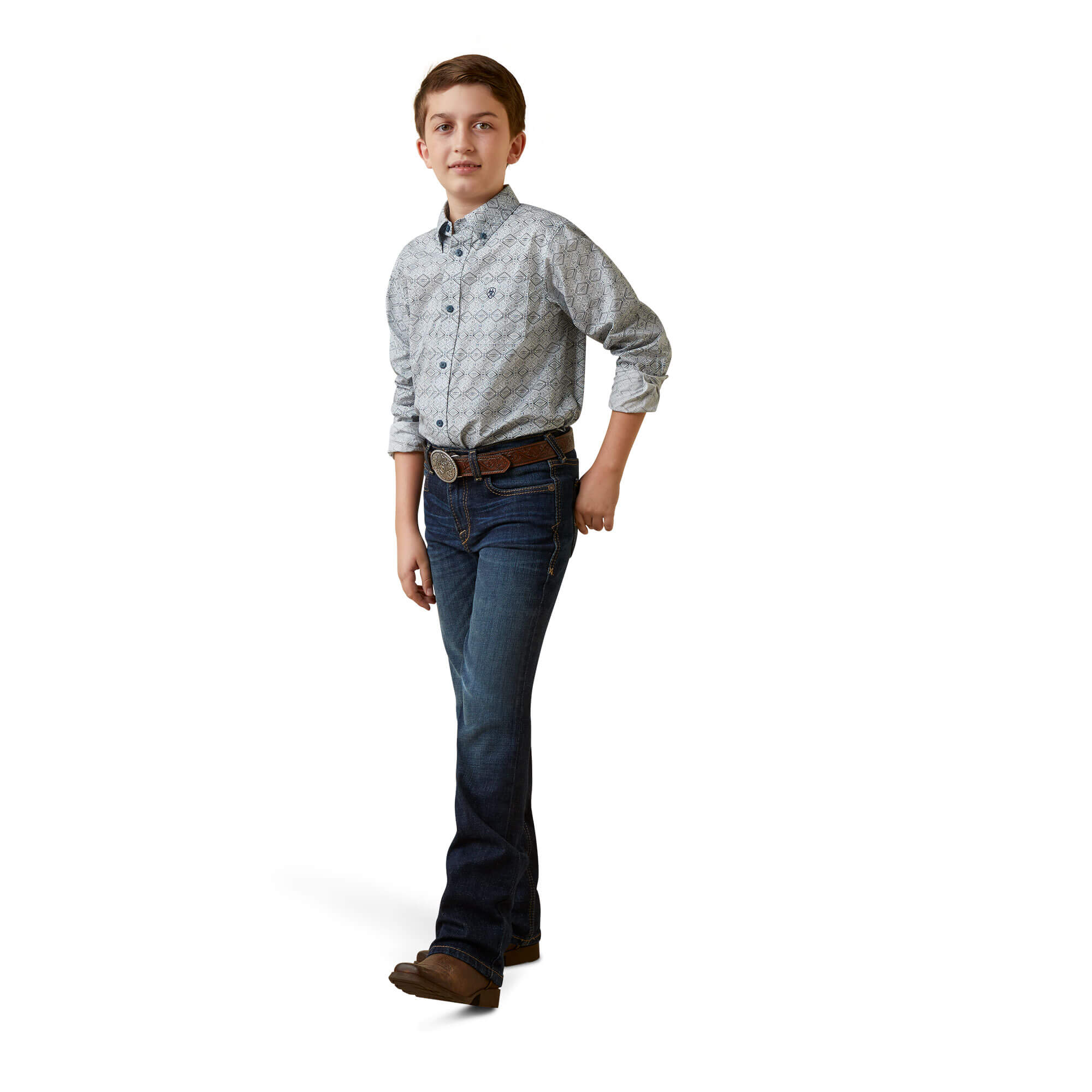 Ariat Kids' Blue Orville Classic Fit Shirt