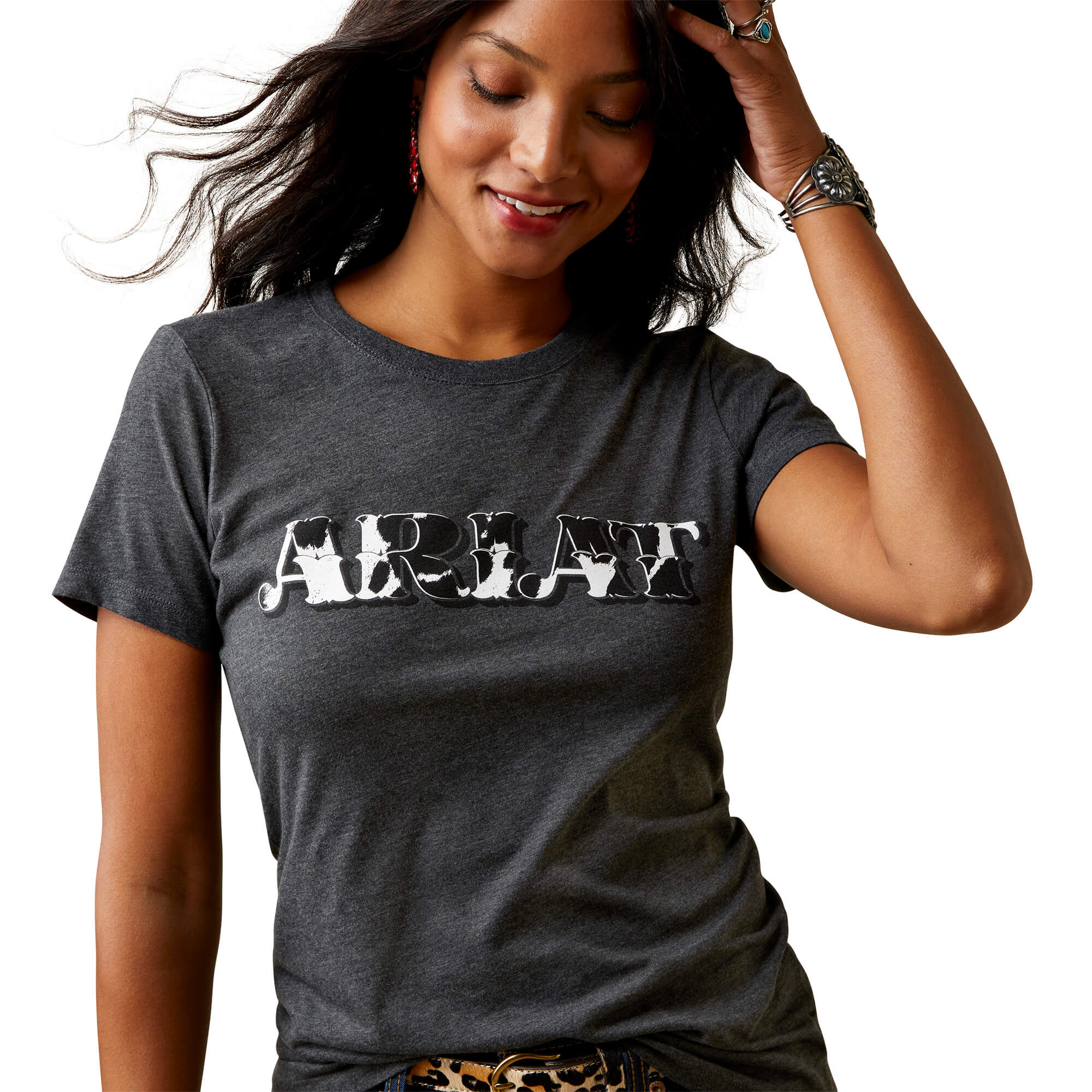 Ariat Women's Charcoal Heather Cowhide Logo T-Shirt