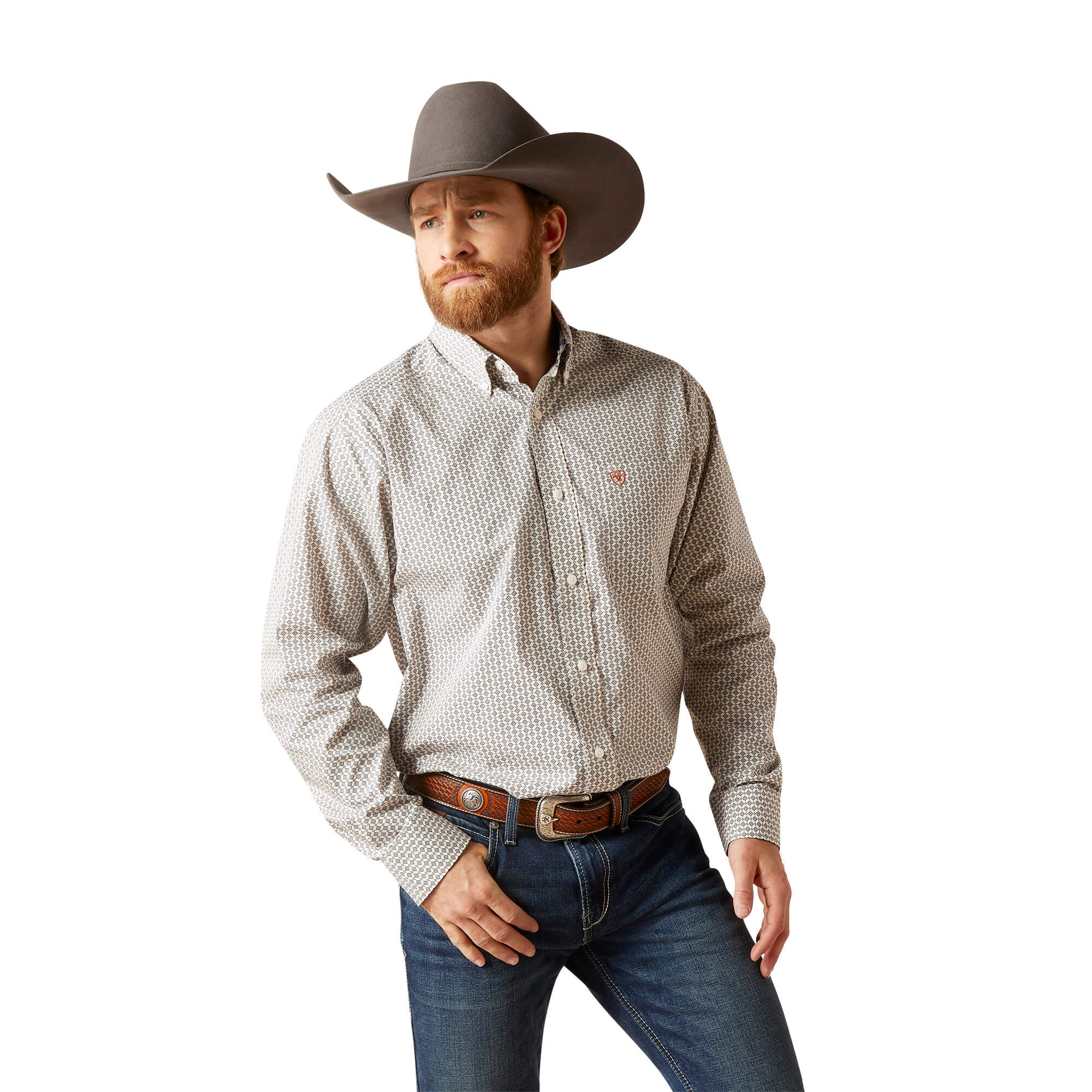 Ariat Wrinkle Free Kingsley White Classic Fit Long Sleeve Shirt